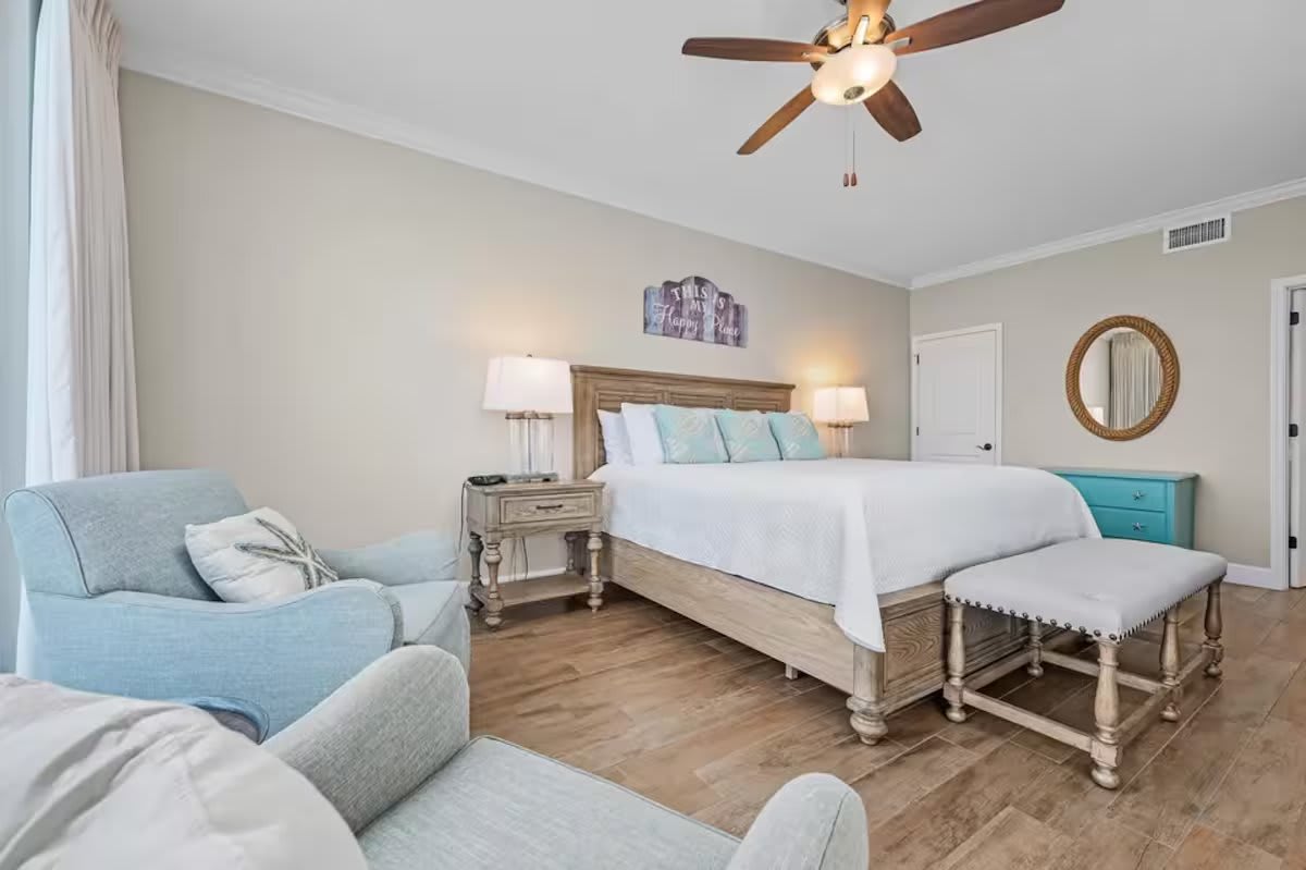 The spacious master suite offers an unobstructed Gulf view directly from your bed as well as dedicated balcony access. You'll also enjoy the walk-in closet.