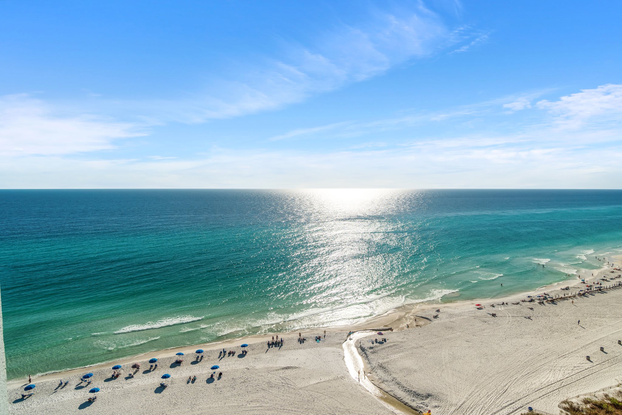 Drone view of the beachfront