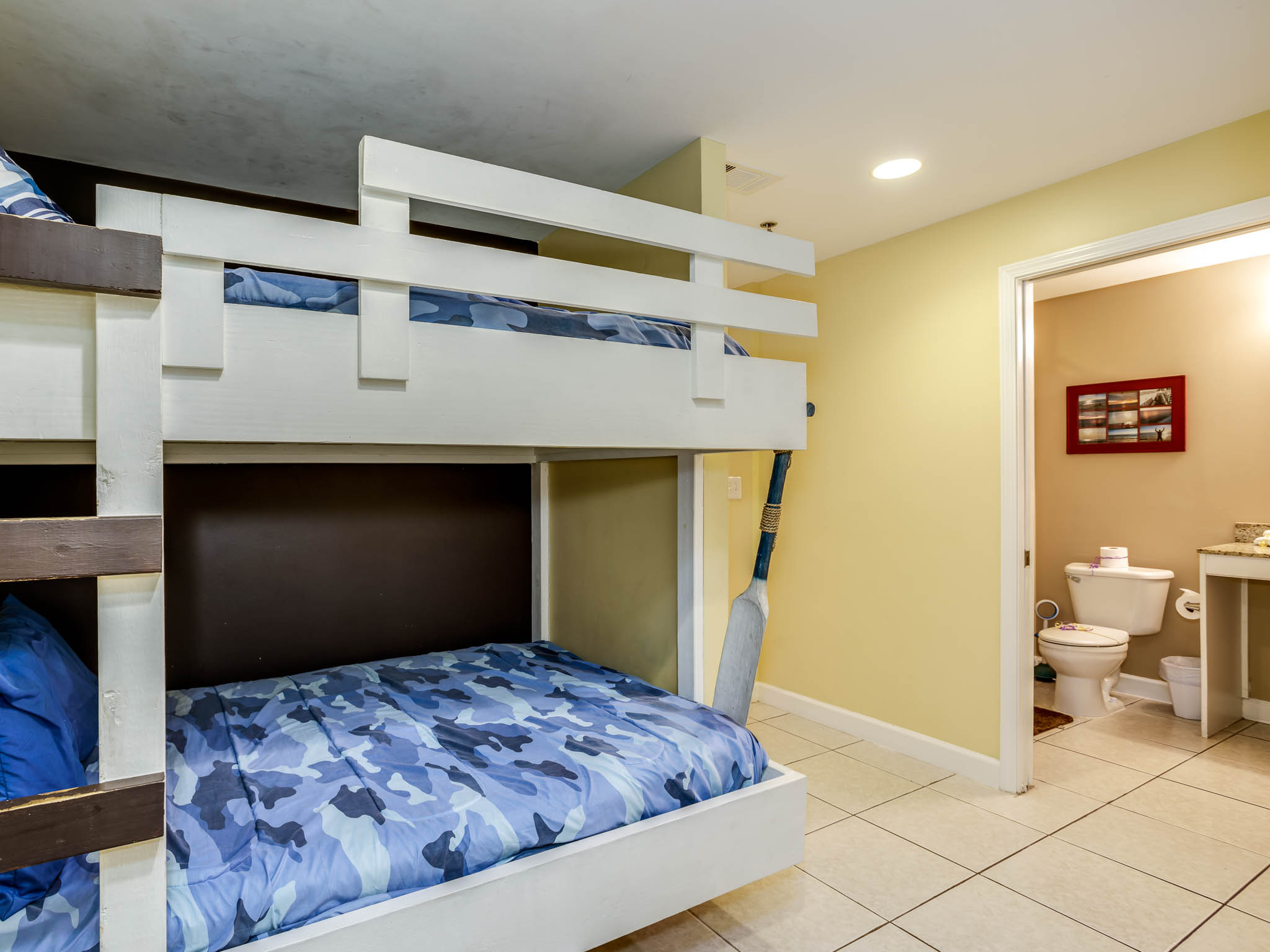 bunk room shares bath with second bedroom 