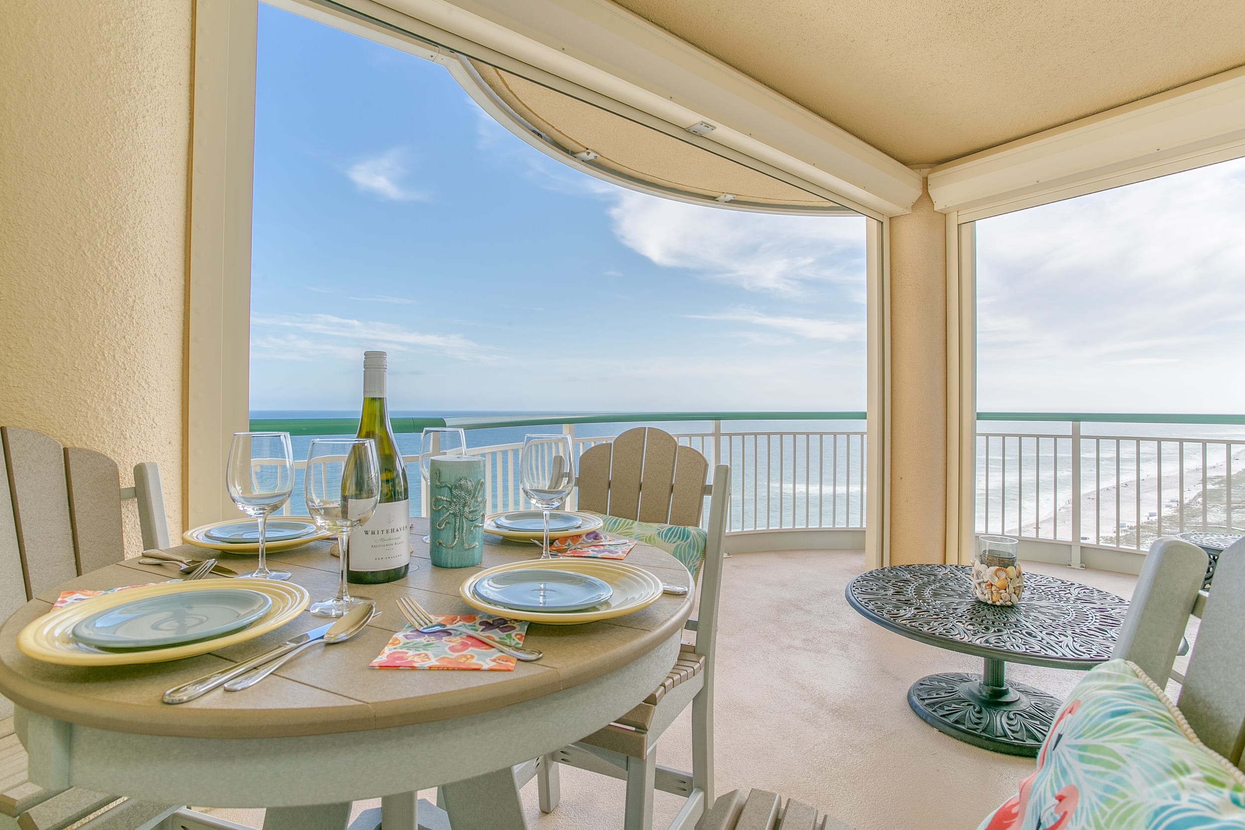 Enjoy the balcony for relaxing, eating, dolphin watching and morning coffee.