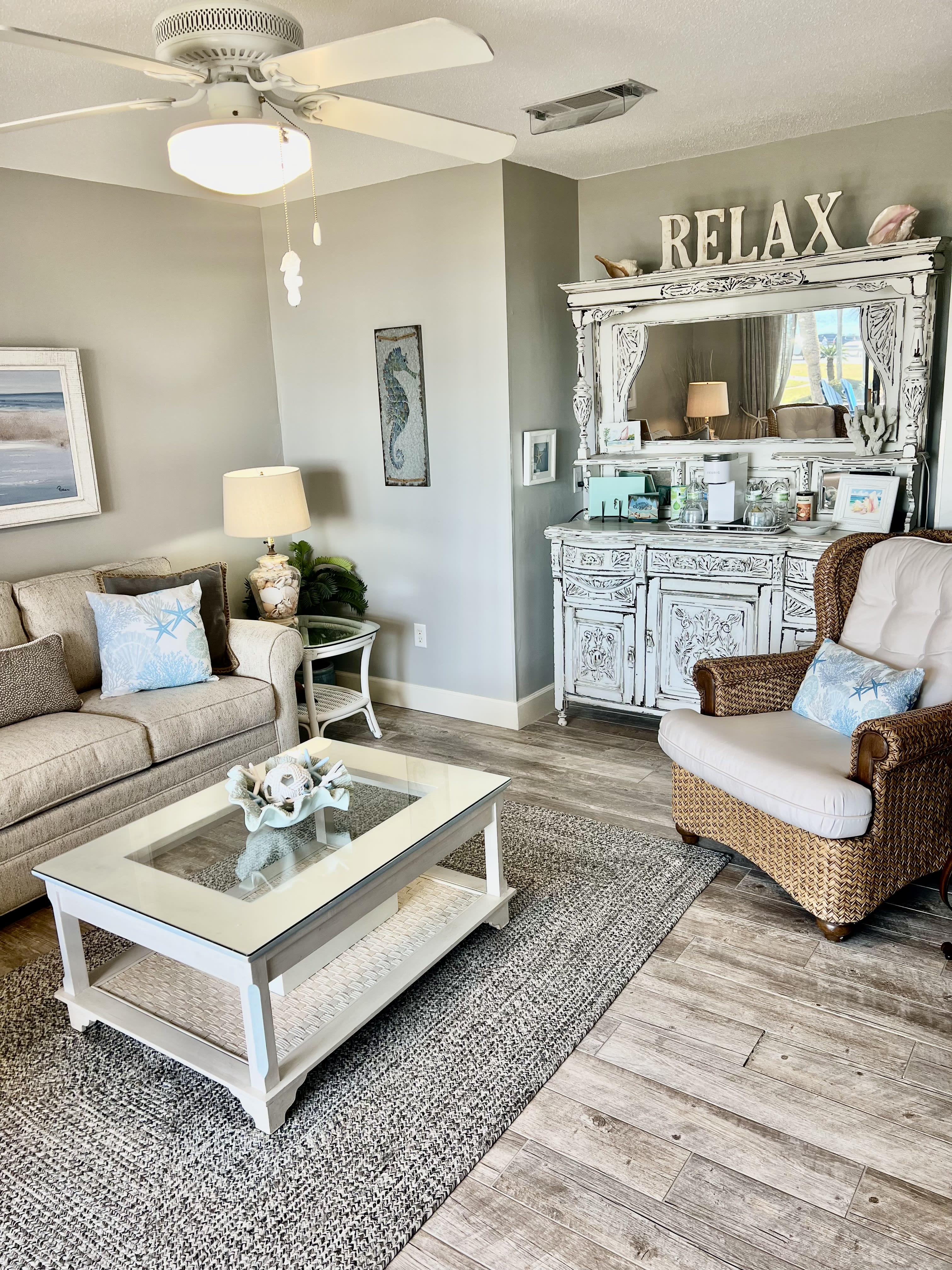 Enjoy the upstairs coffee bar