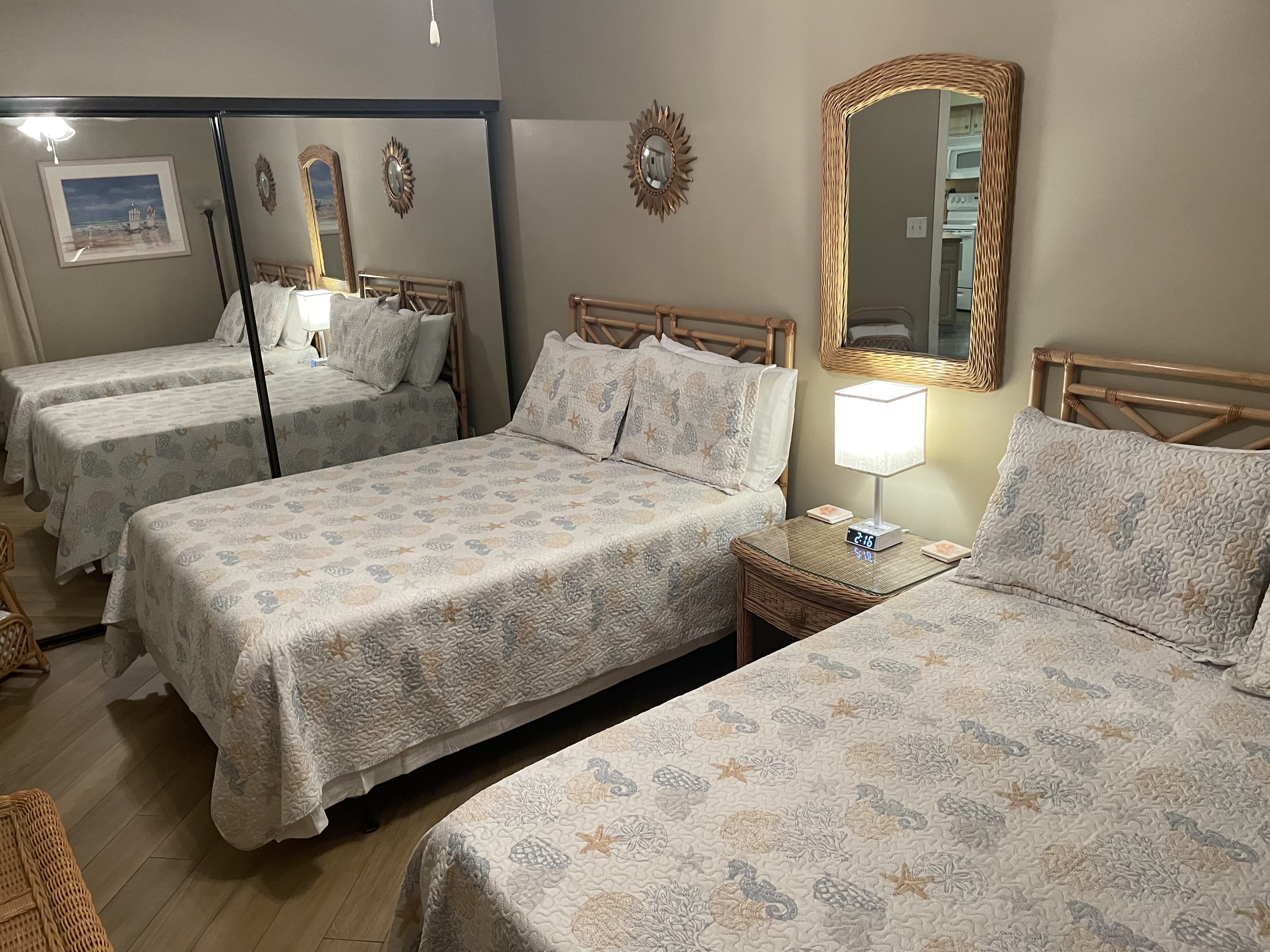 Bedroom 3 with two full beds.