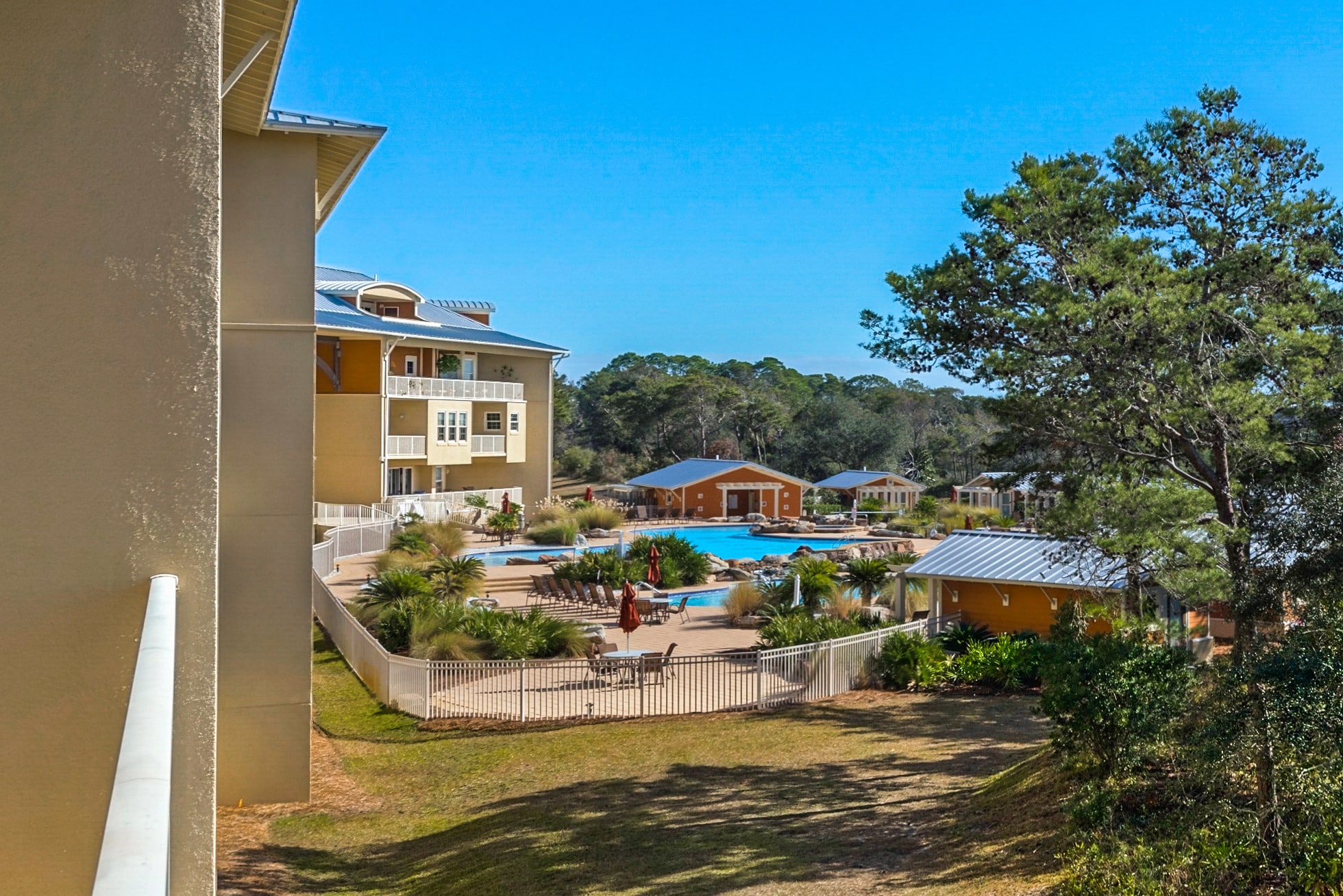 Our pool view from our large balcony