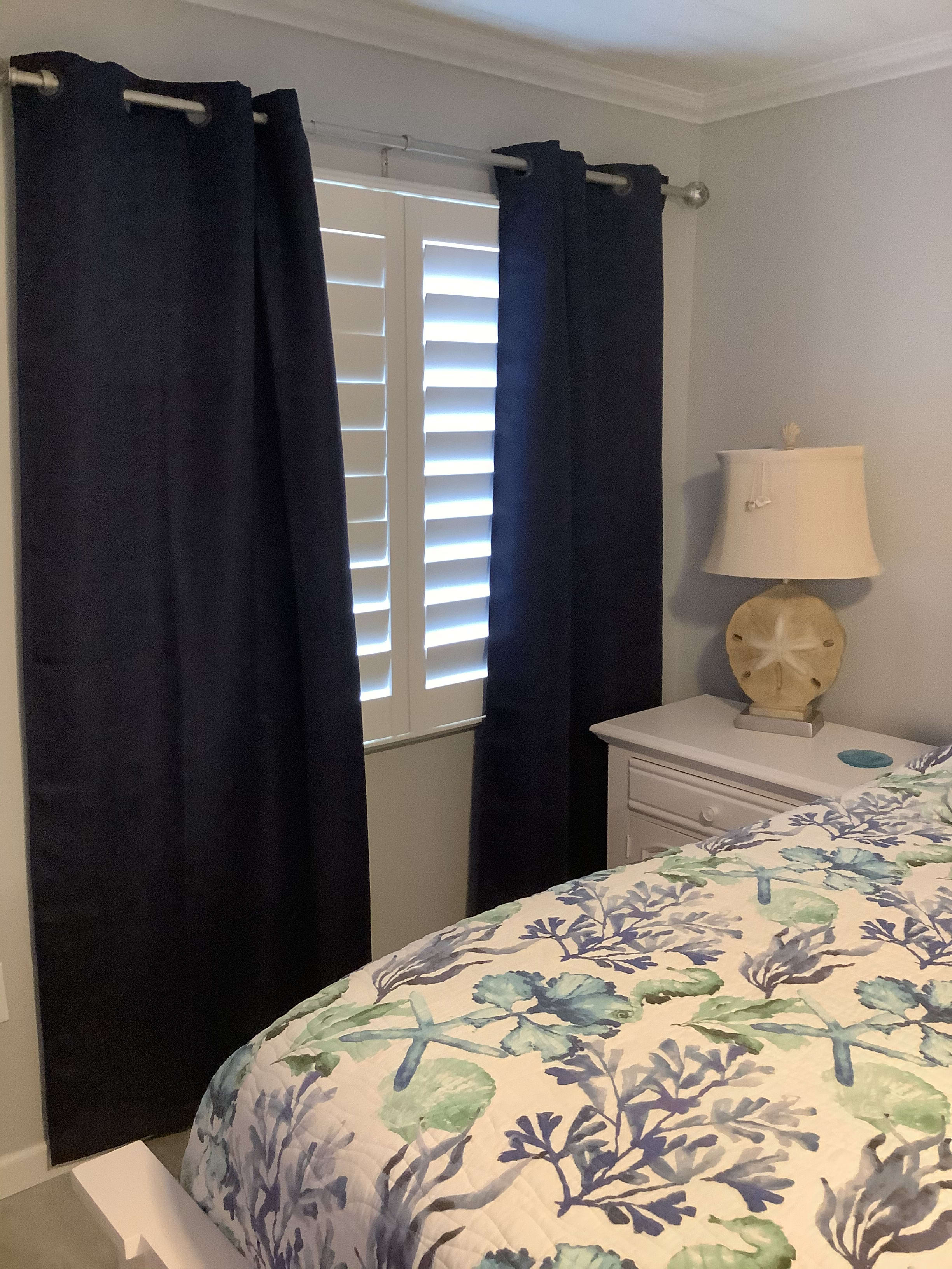 Master bedroom plantation shutters
