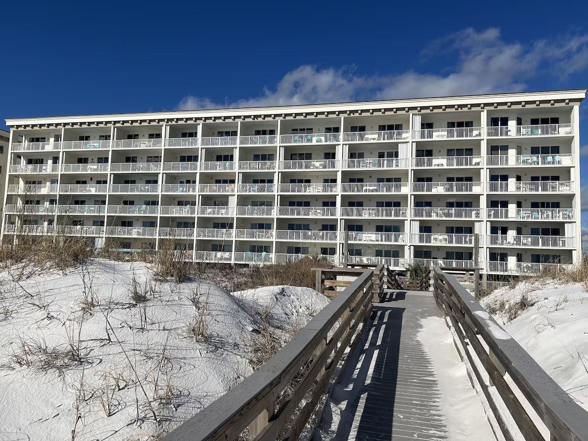 Rear of the building looking from the beach.
