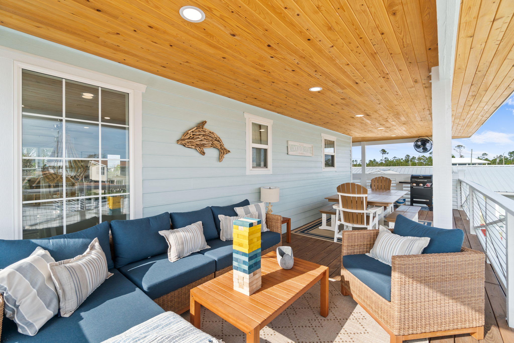 Covered Back Deck Conversational Seating/Outdoor Dining/Grills