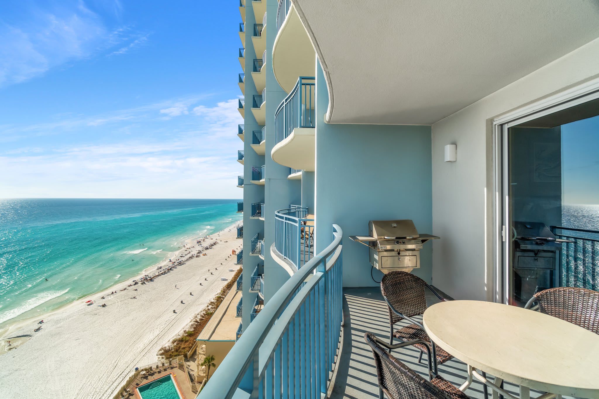 Another view of the beach also showing the outdoor grill