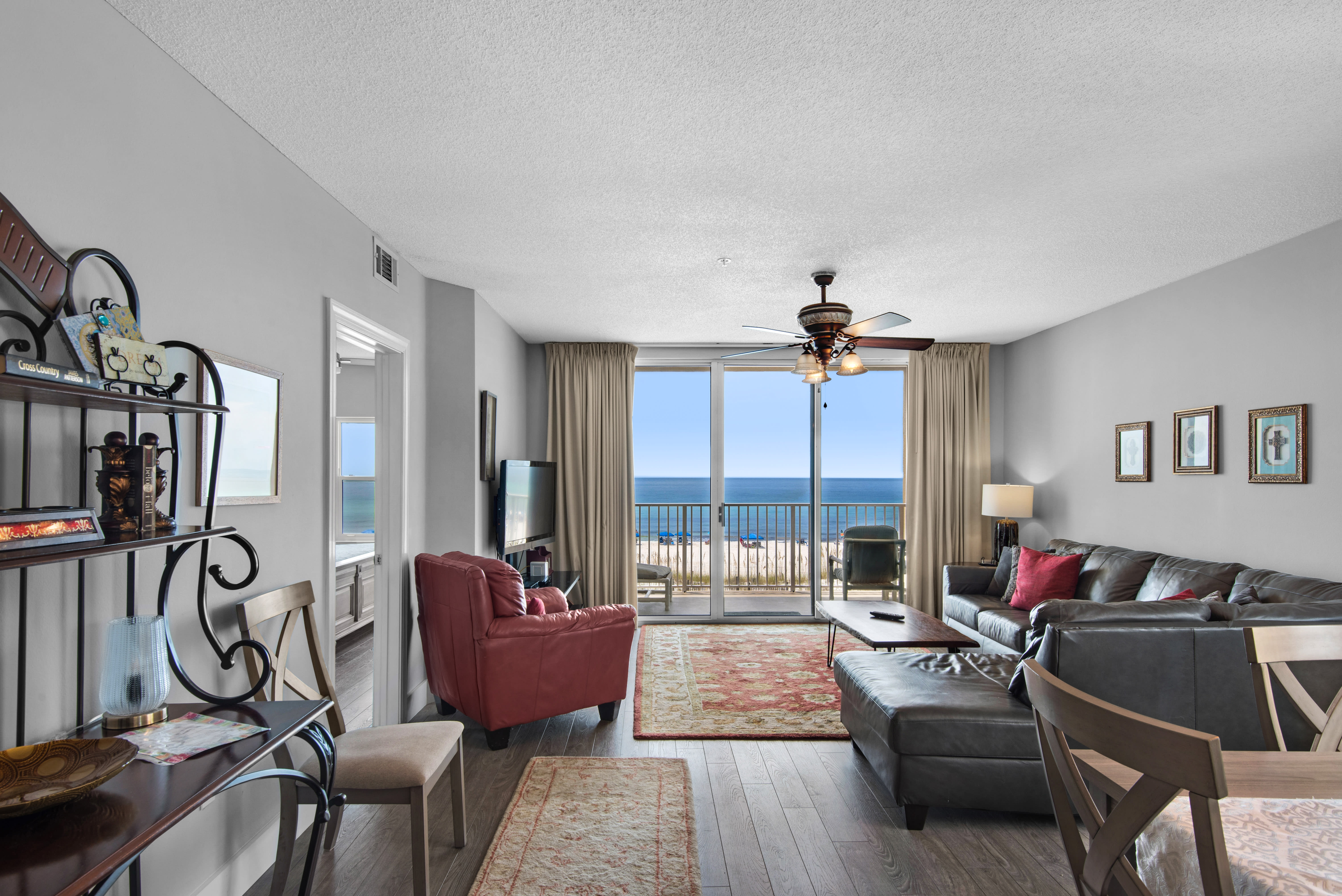 Open concept living room with ocean view