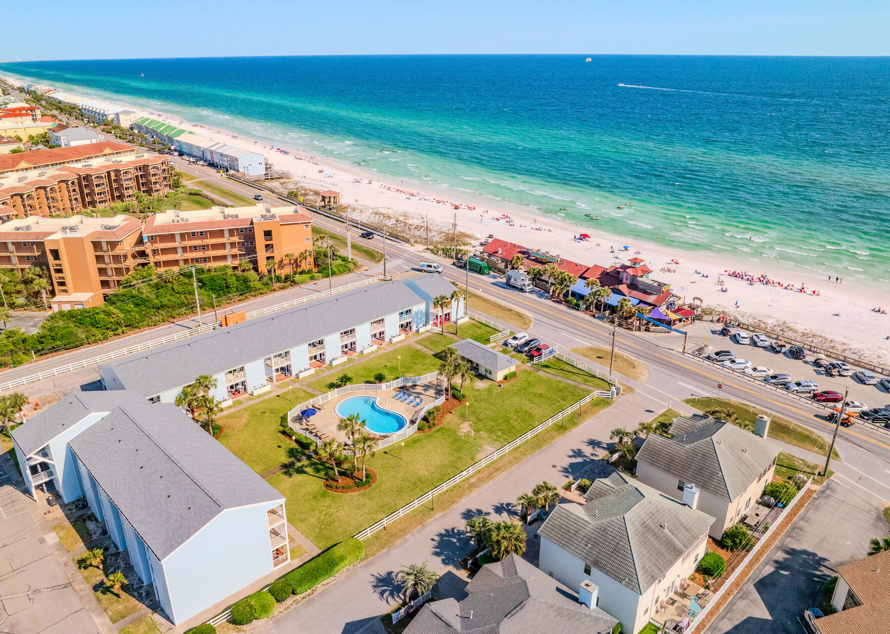 Aerial view of Tradewinds!  Amazing location on Miramar Beach!