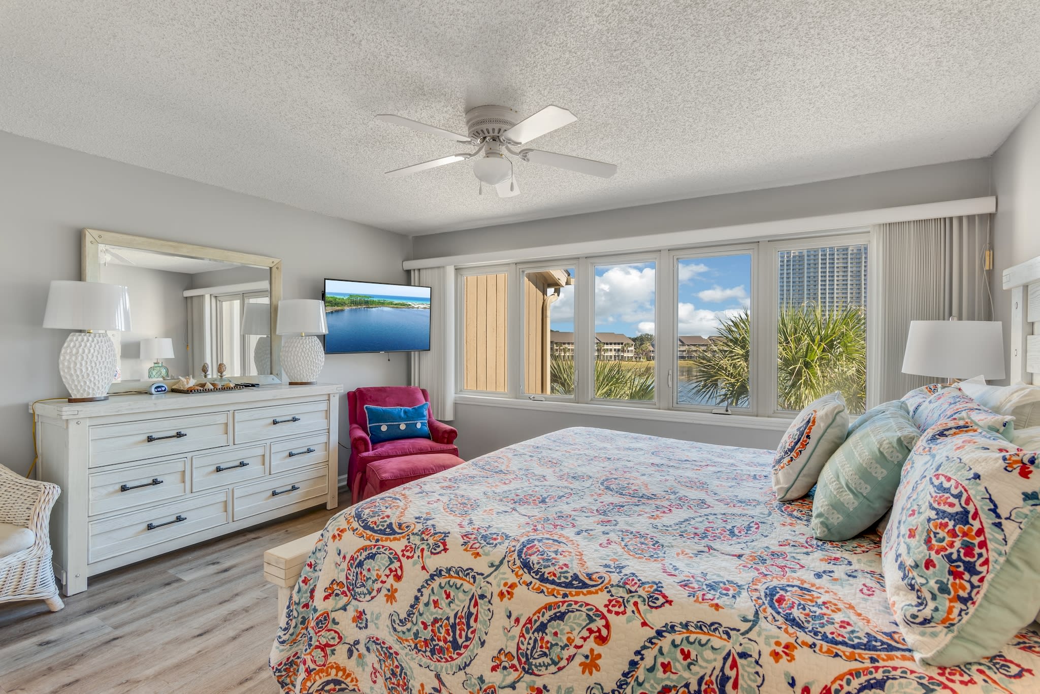 Master Bedroom has new king bed, Smart HDTV