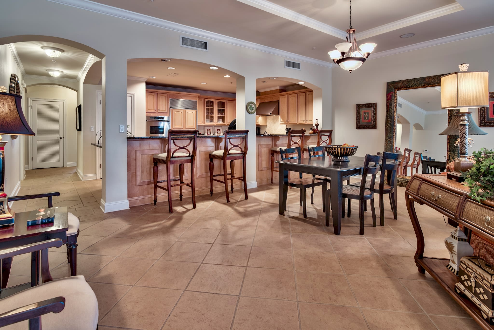 View from Master Bedroom to Kitchen 