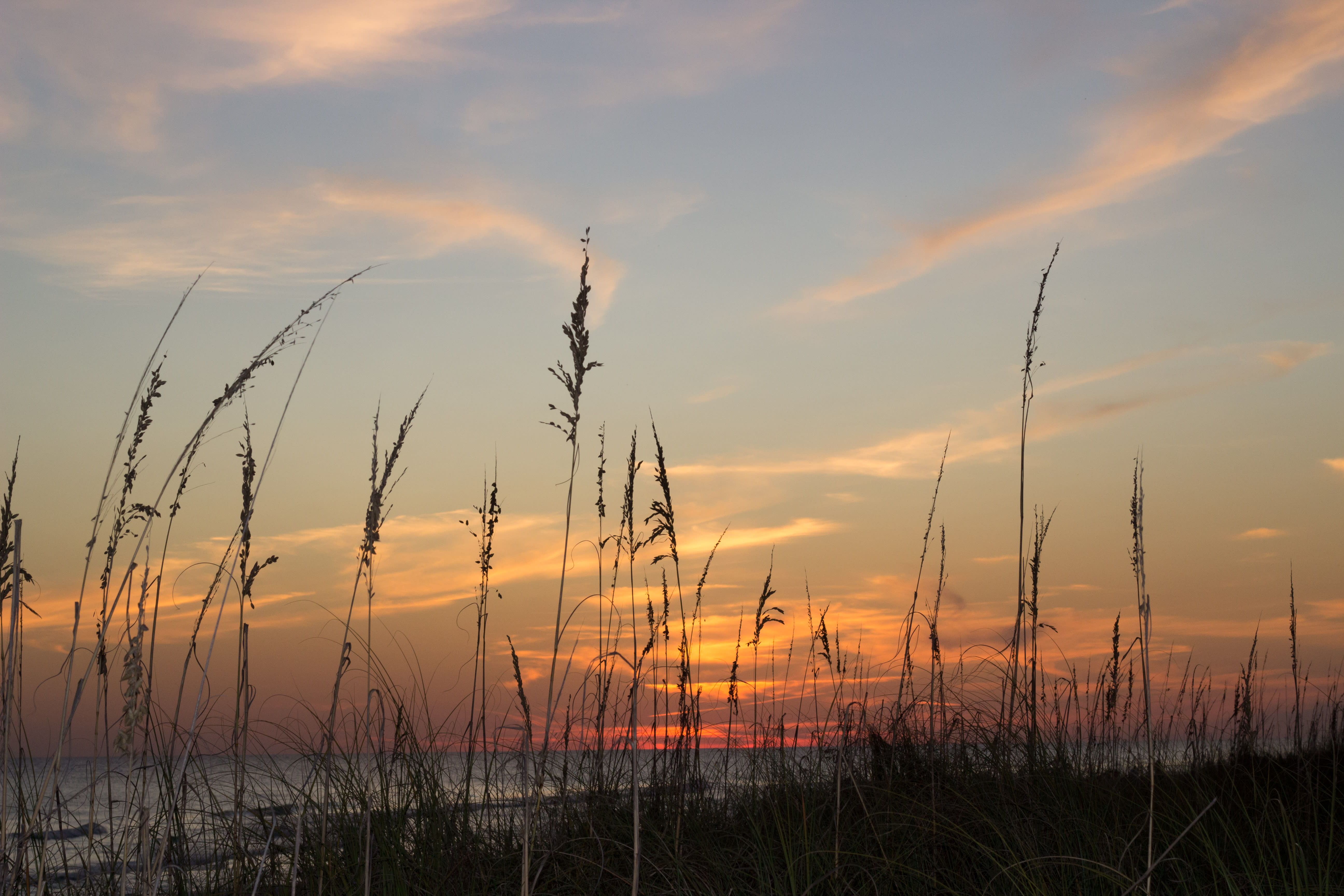 Beautiful sunset behind the Dunes