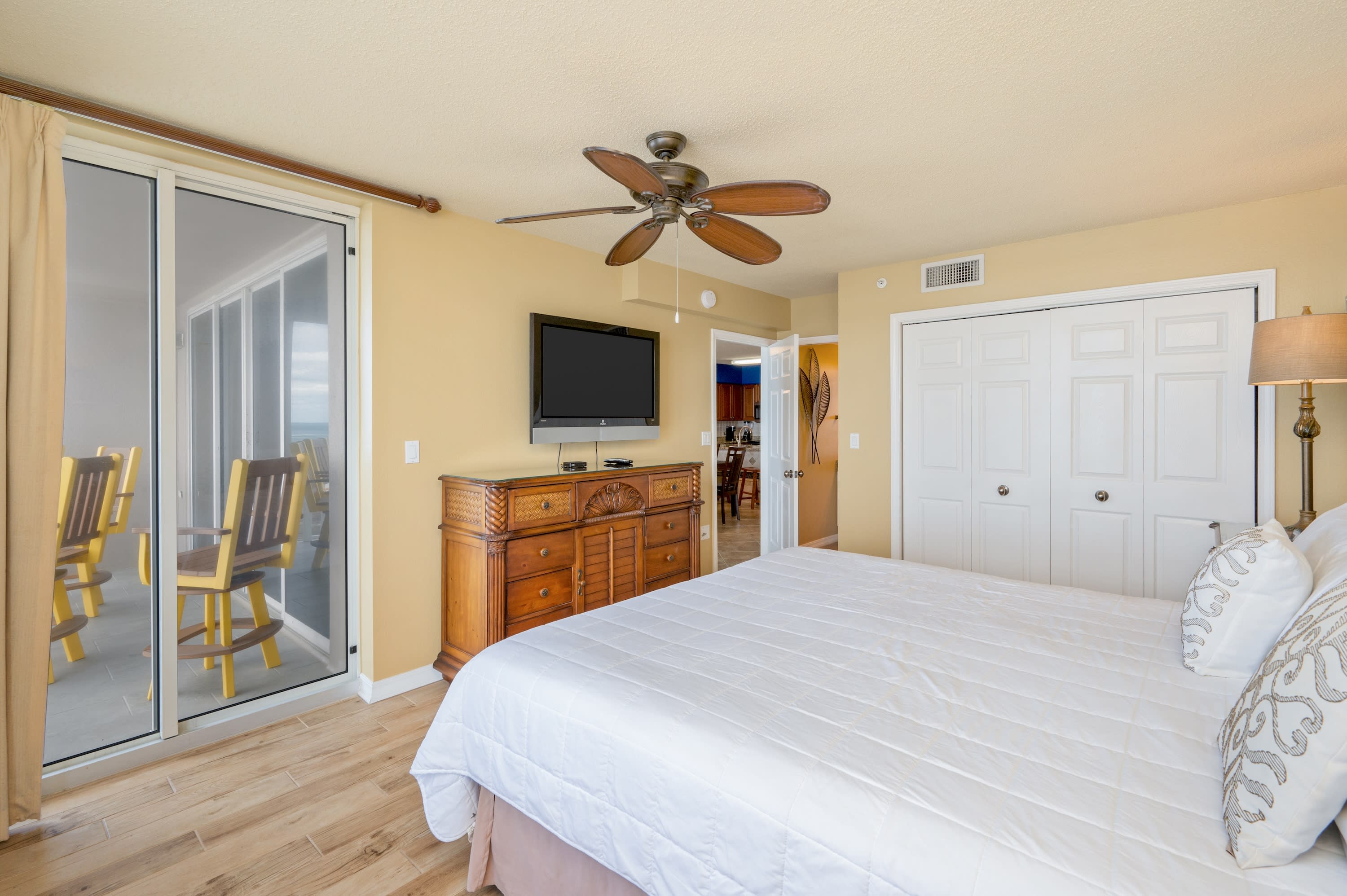 Step out of the master suite and enjoy the sights and sounds of the ocean 