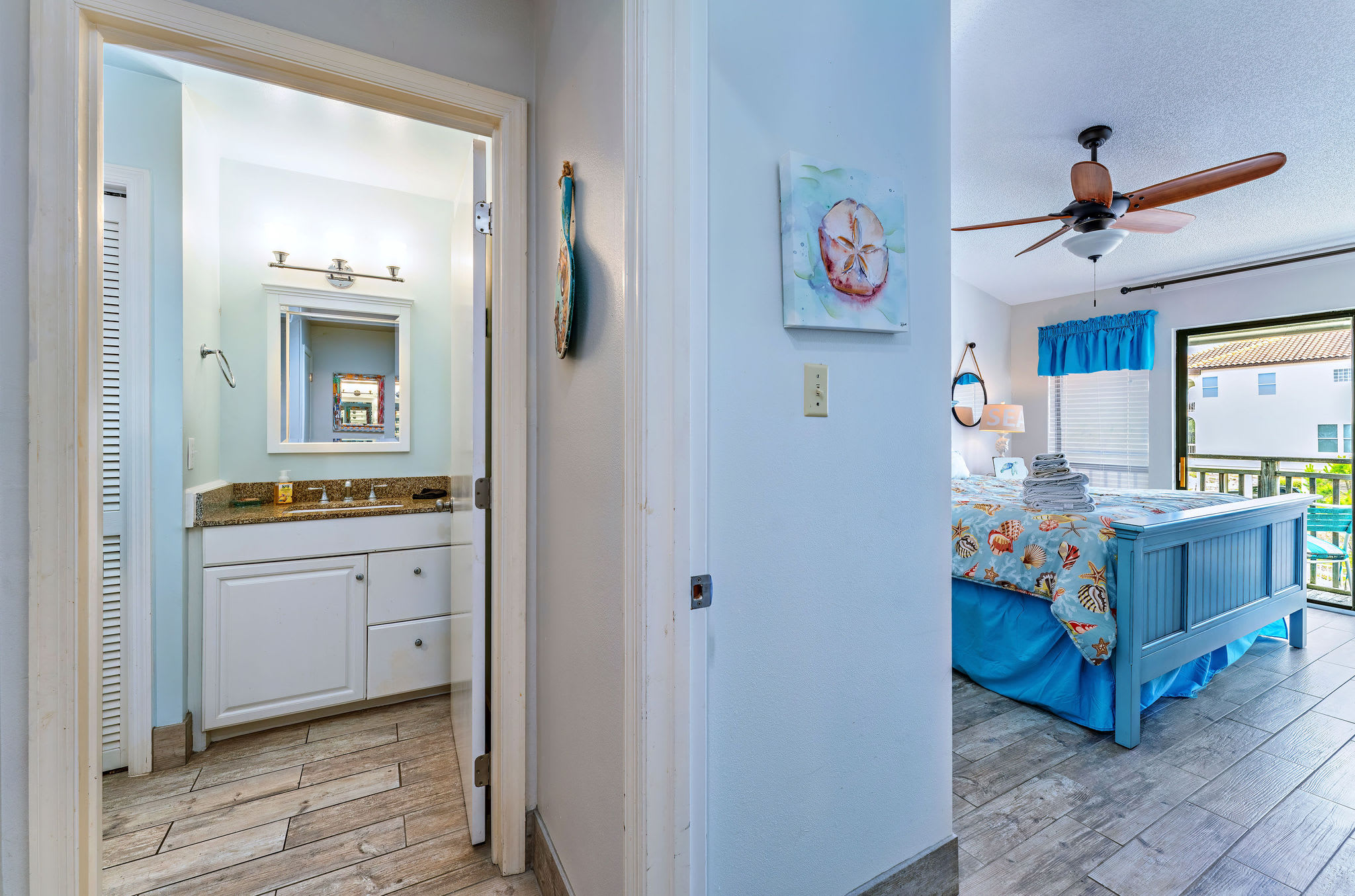 Bathroom and Bedroom with King Bed