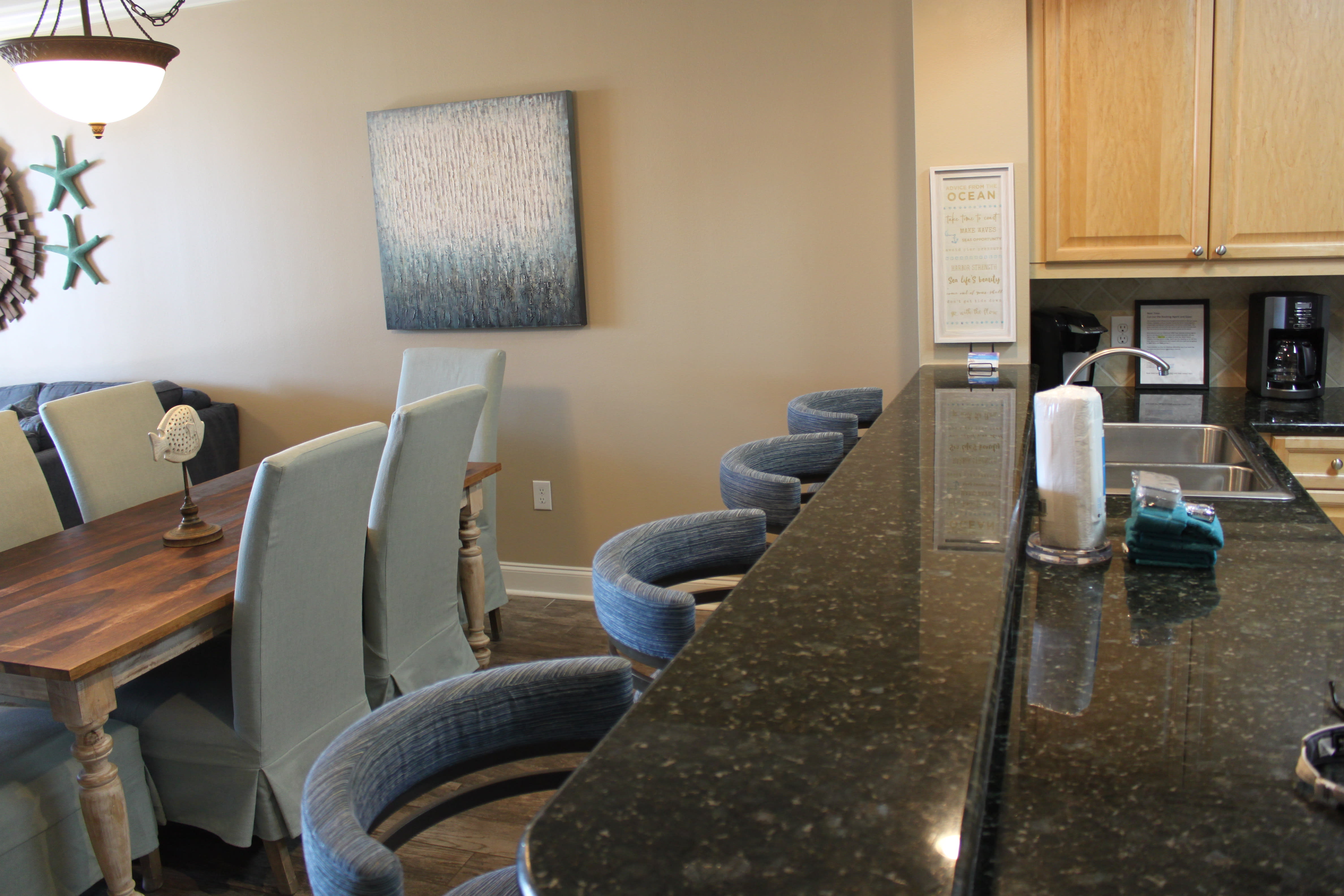 The counter seats another four in very comfortable barstools