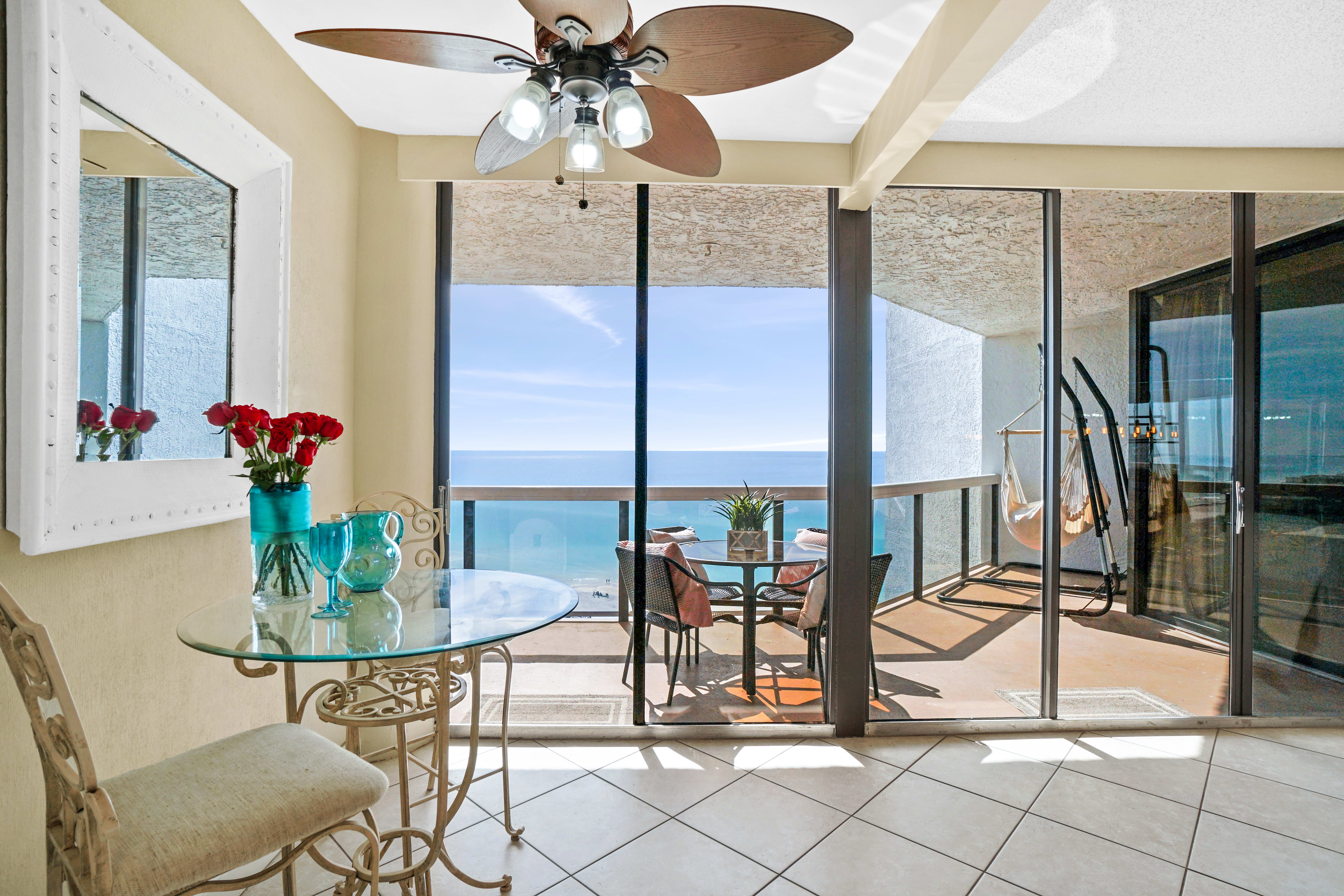 26 foot balcony has plenty of room to take it all in