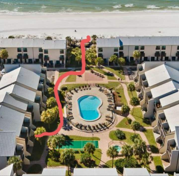 distance from unit 151 to the beach