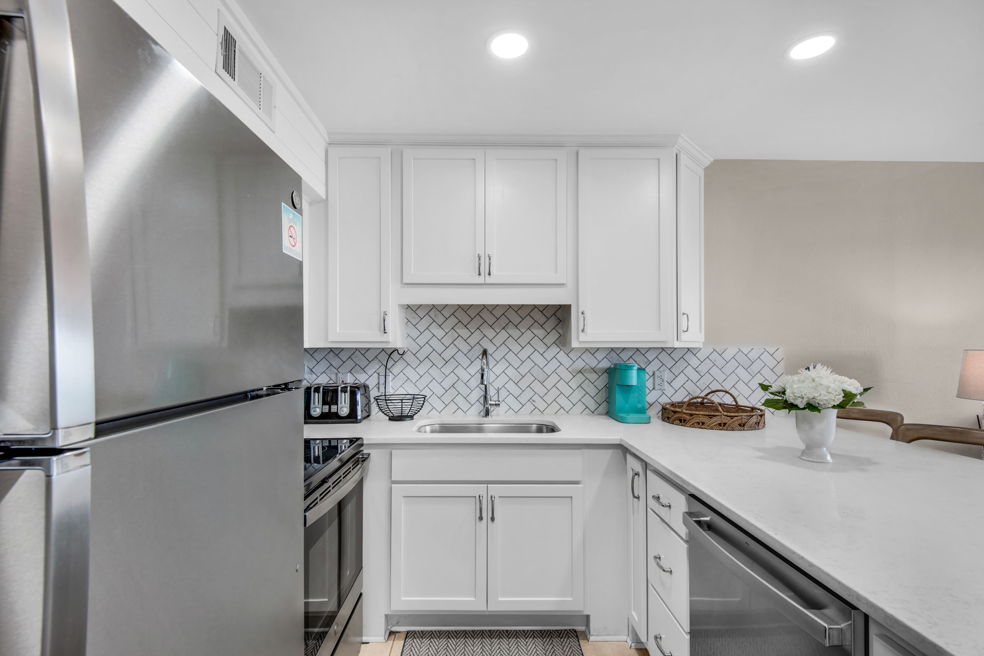 Large kitchen sink with garbage disposal