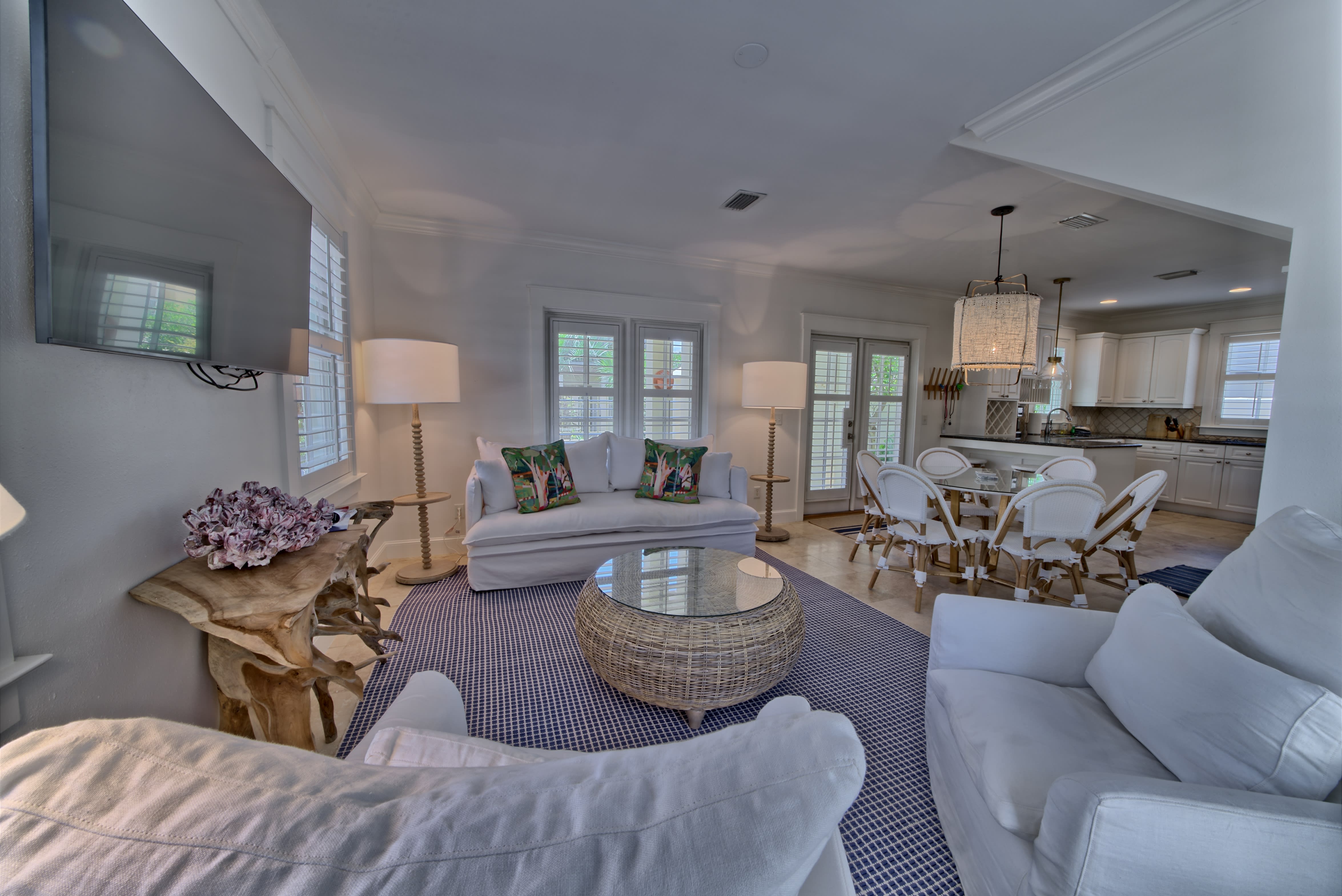Living Room has french doors that open to private courtyard.