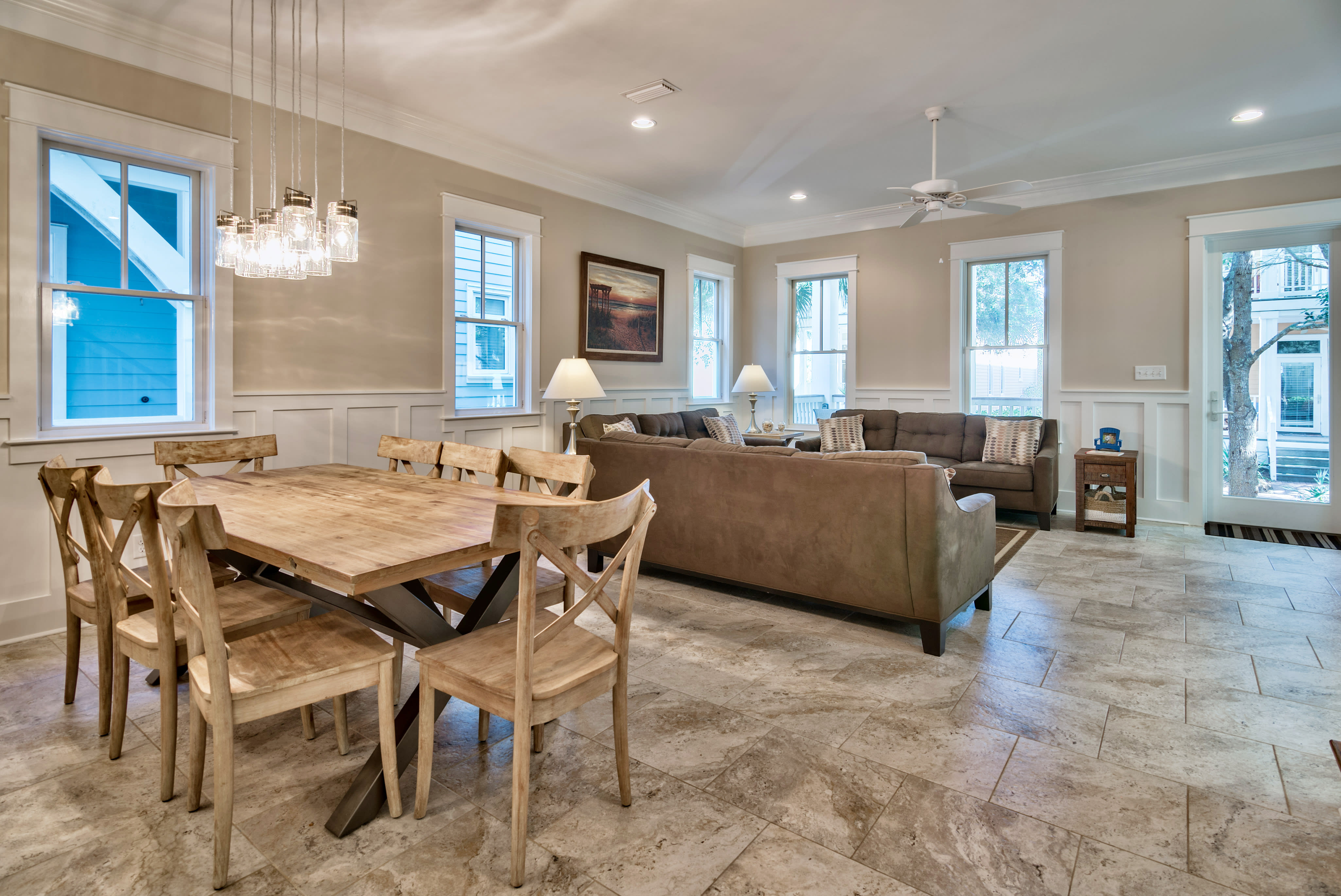 Spacious Dining room with seating for 8 plus 4 more at the kitchen peninsula!