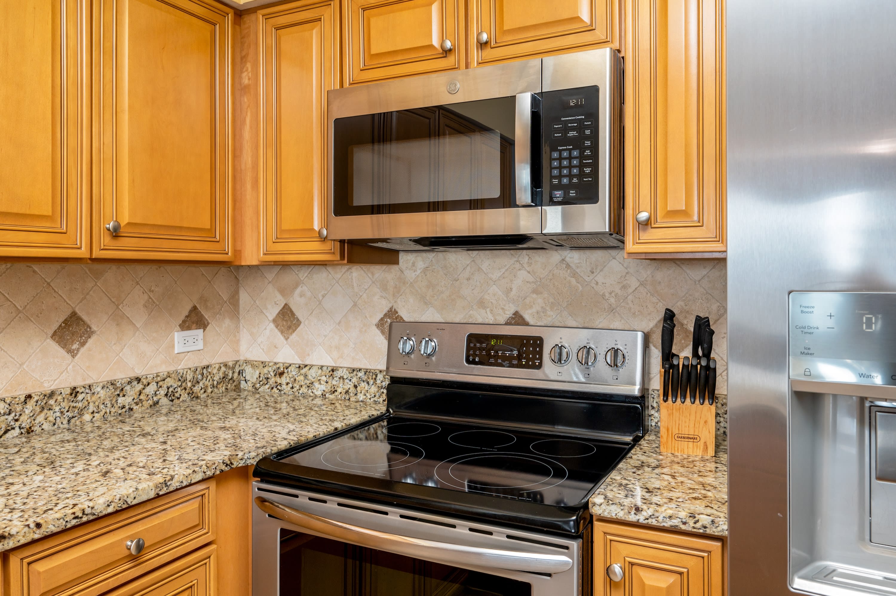 The kitchen is well-stocked so you will enjoy the comforts of home if dining in