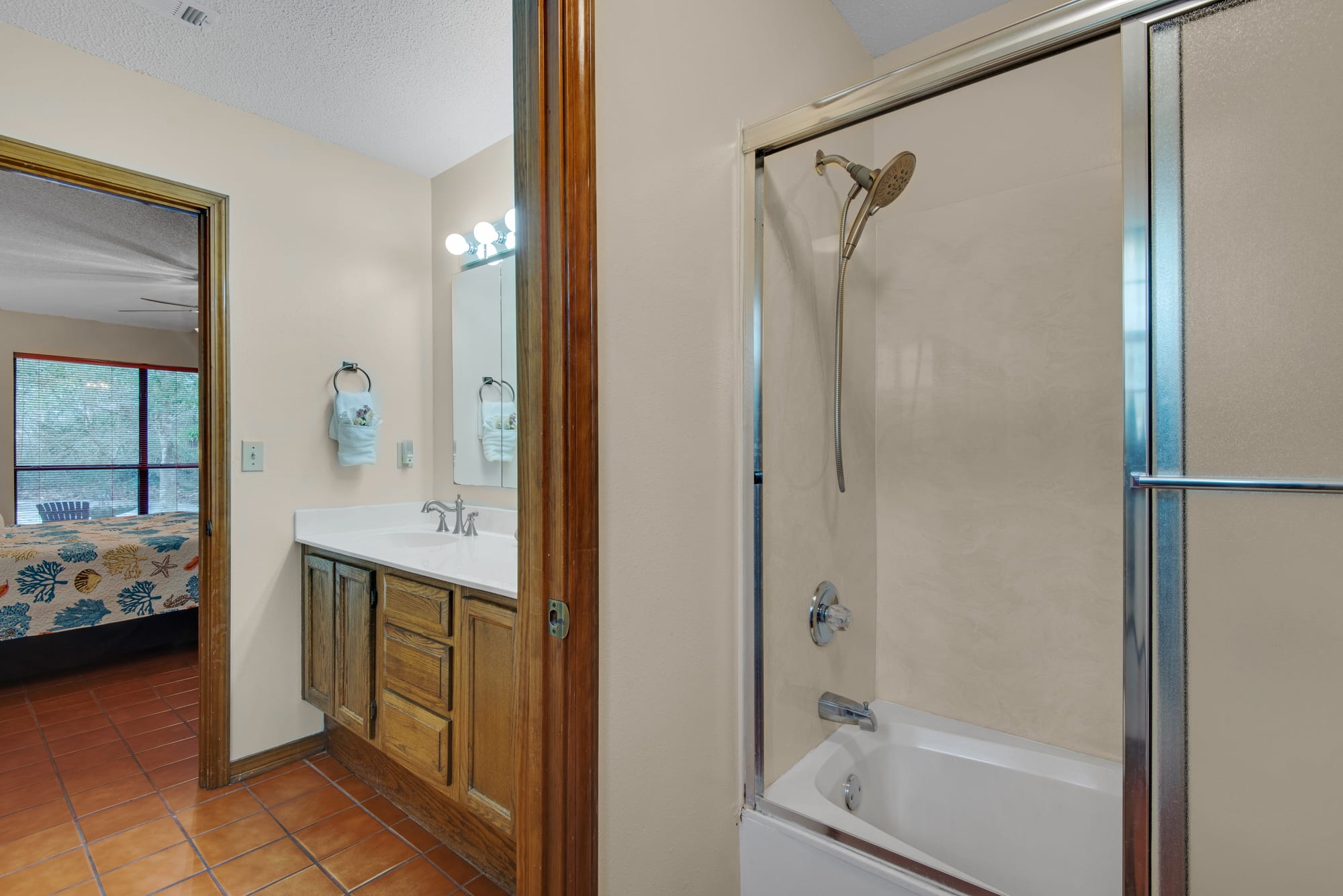 Master bath tub and shower combination