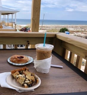 Walk across the street for a treat from Carribean Coffee and enjoy on deck.