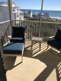 Screened porch off master bedroom with amazing beach view!!!