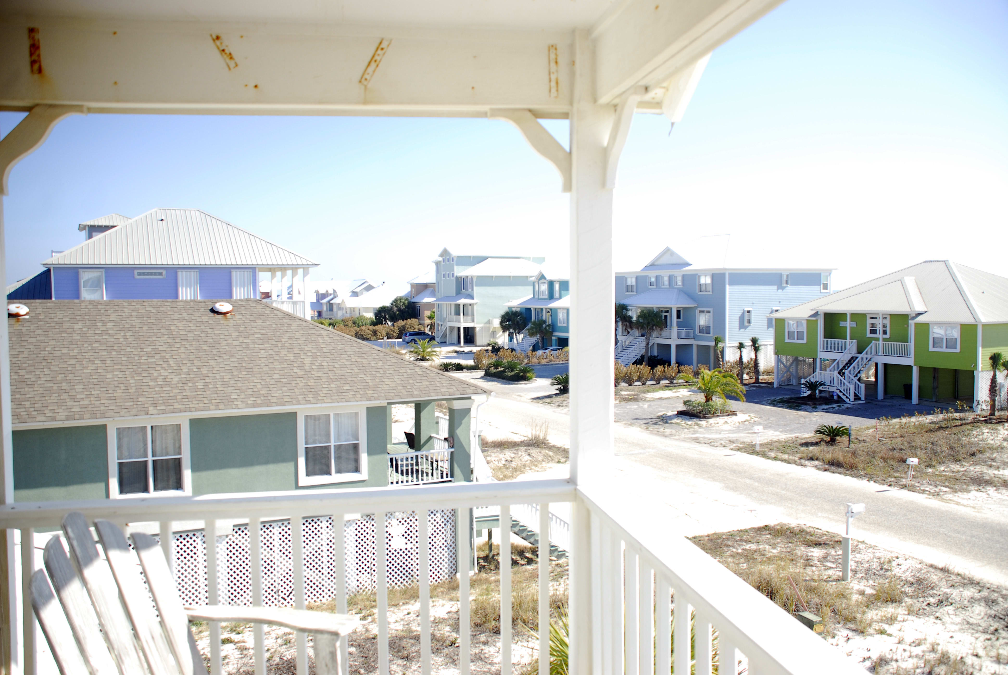 View off the upstairs balcony