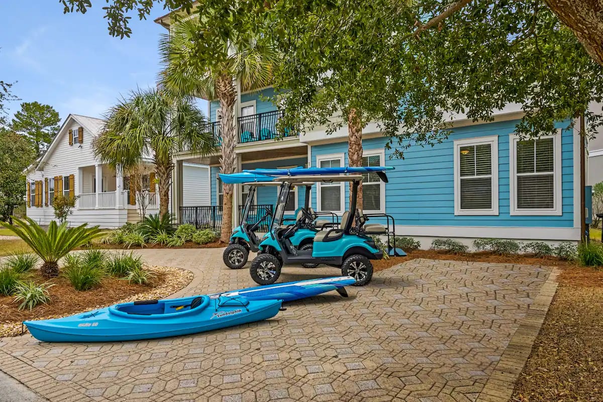 Shenanigans-4 Use our included golf carts on the 17 miles of beautiful 30-A that feature OMG amazing coastal scenery!
