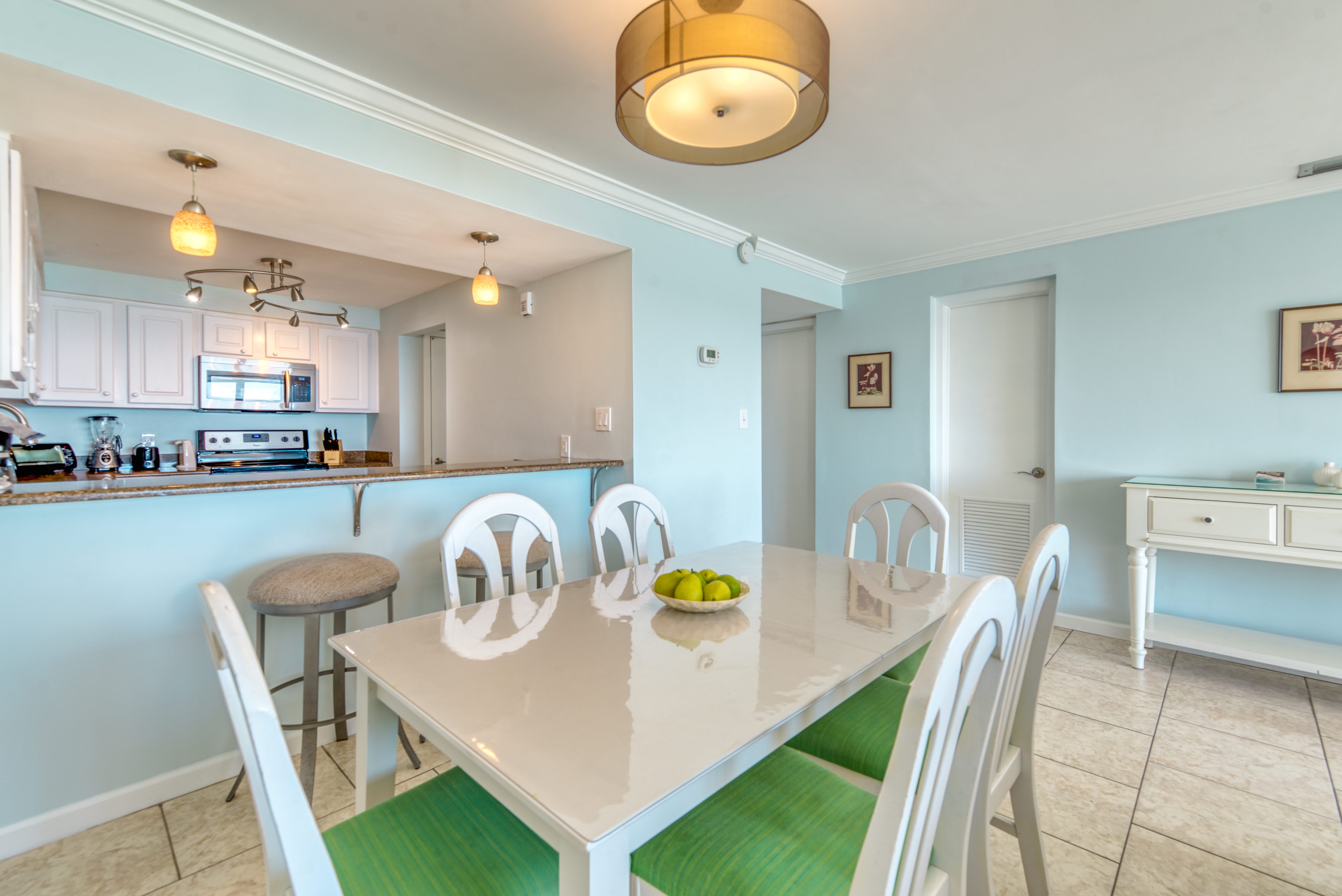 Gather around the table after a fun day in the sun.