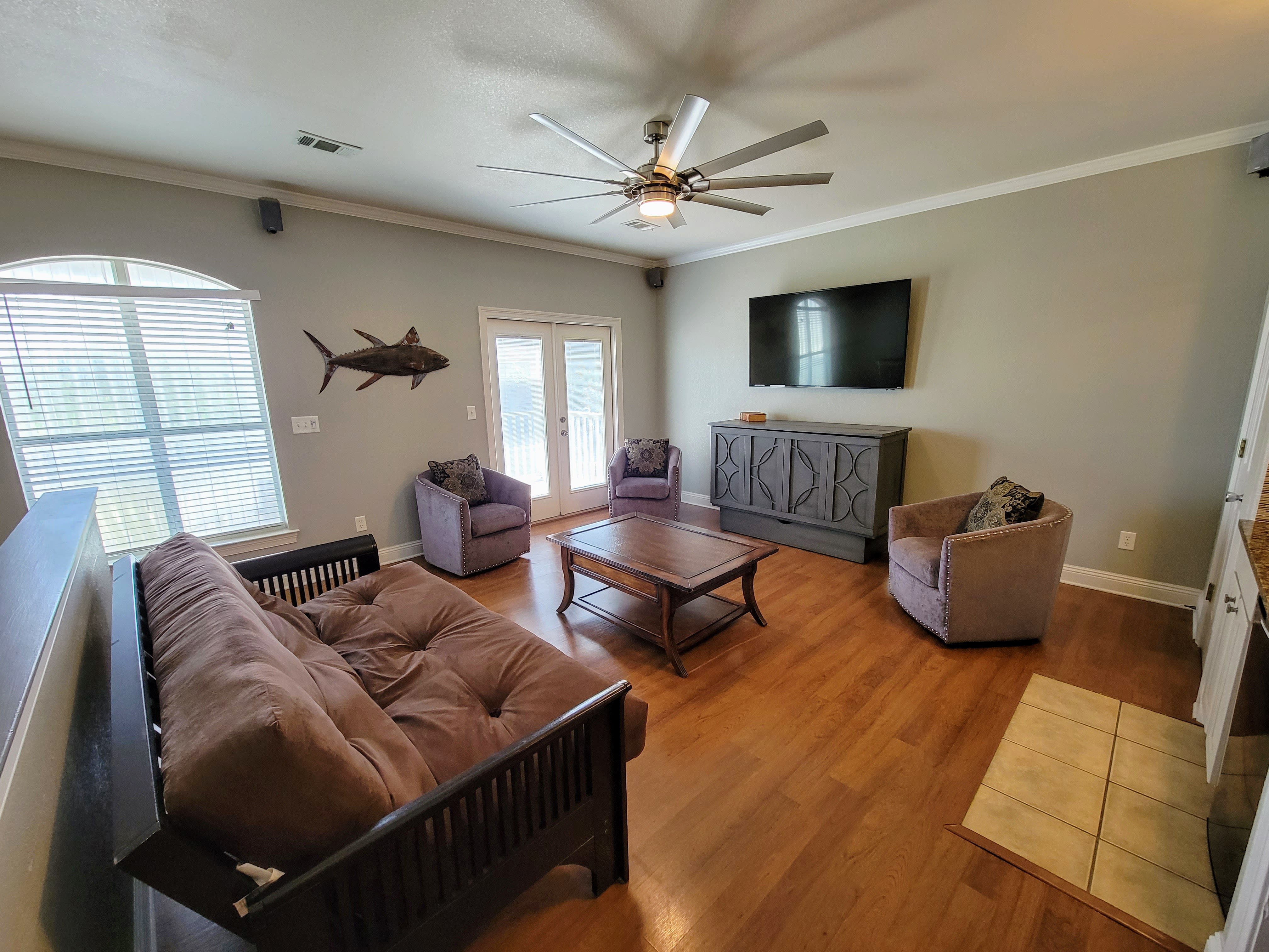 3rd Floor Game Room, Balcony, Kitchenette, bar, Futon sleeper,  and TV