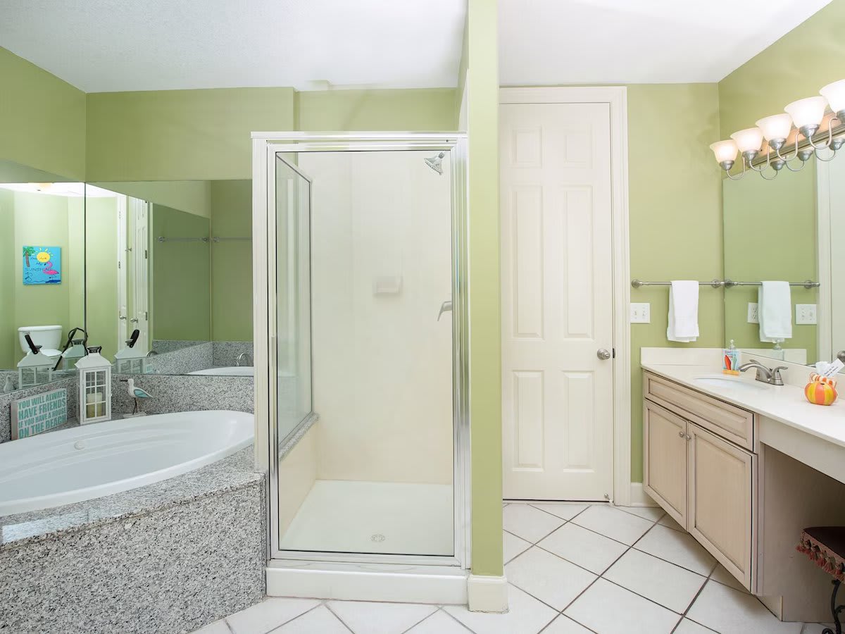 Separate jetted tub and shower .. Master Bath