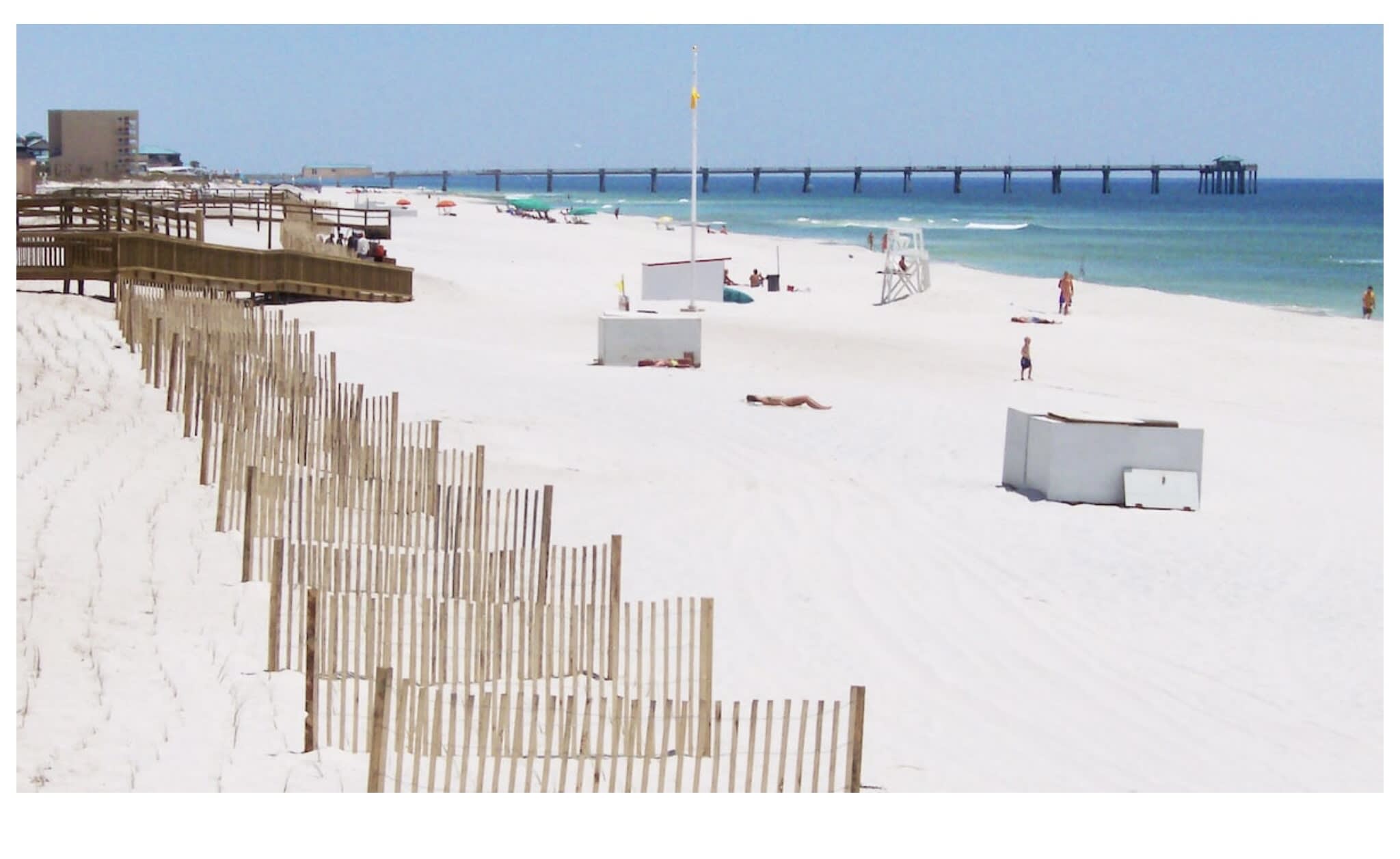 Okaloosa Island pier is approx a 1 mile walk along the beach from the condo!