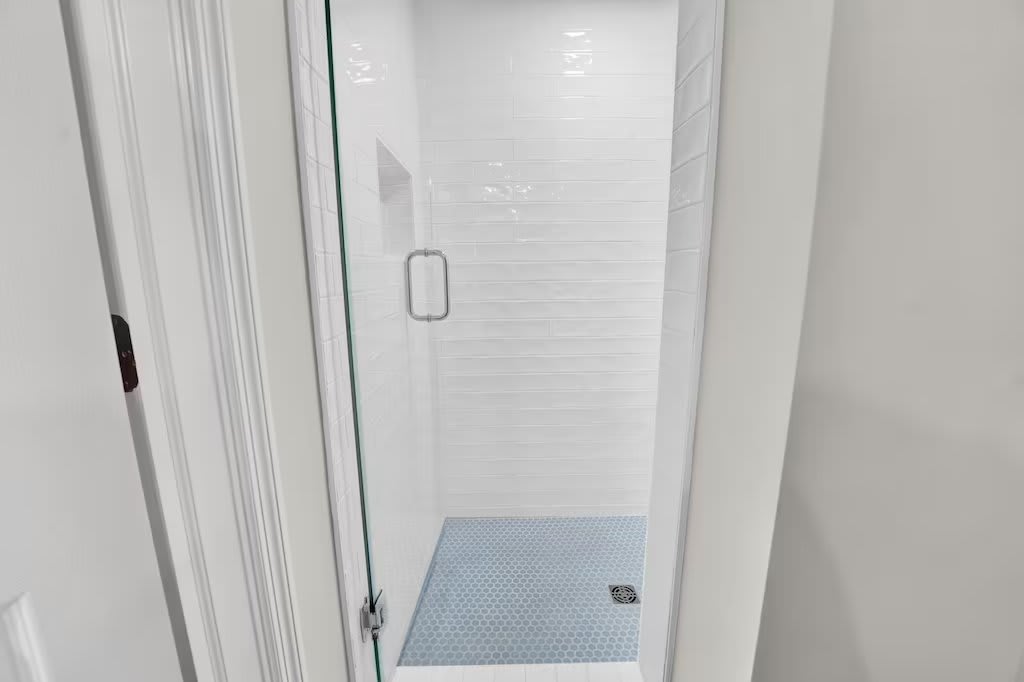Walk in Shower in Upstairs Hallway bath for 2nd bedroom guests.