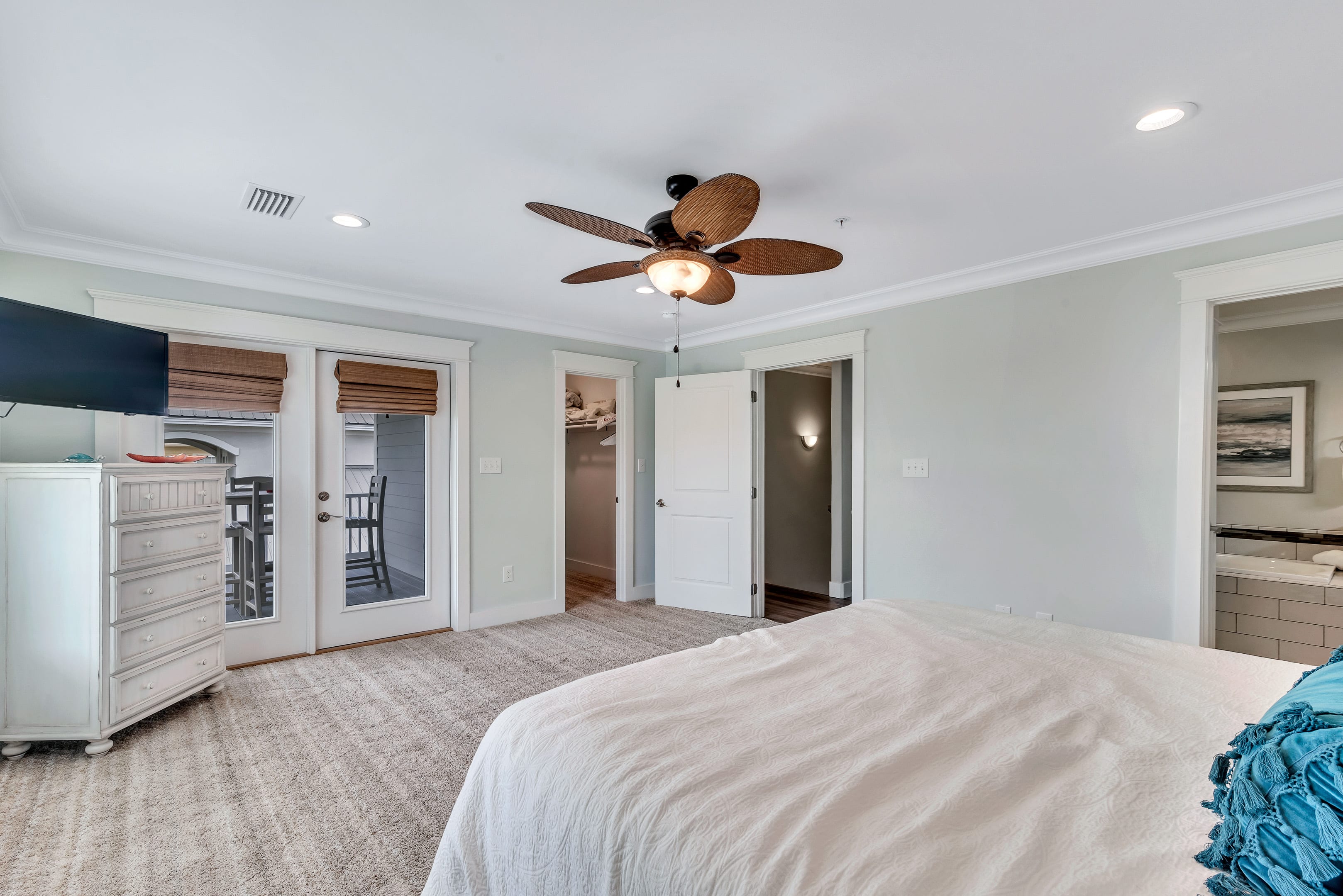 Spacious 3rd Floor Master King with walk-in closet and private bath.