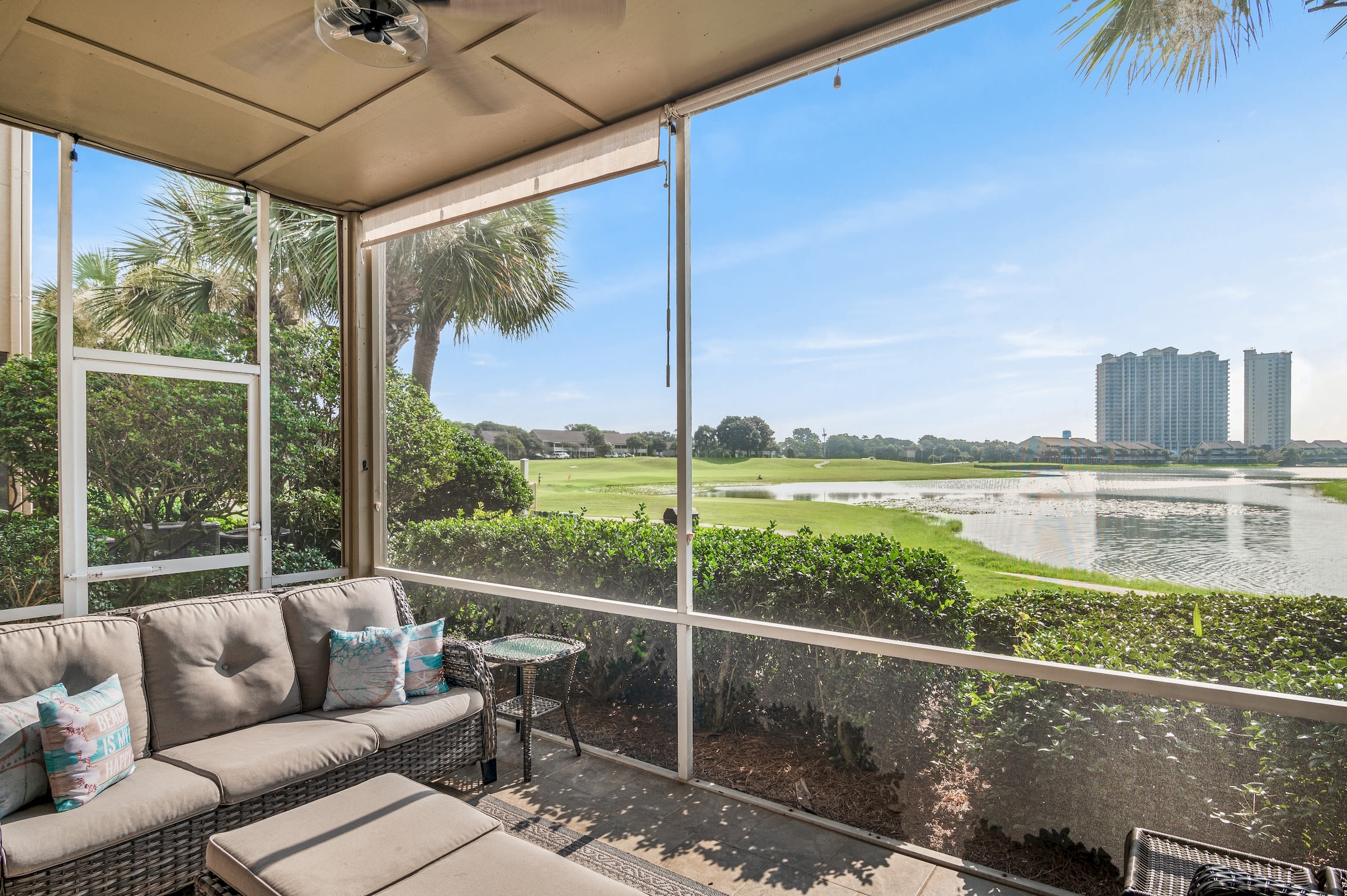 Porch off LR overlooking lake and golf course Porch off LR overlooking lake and golf course