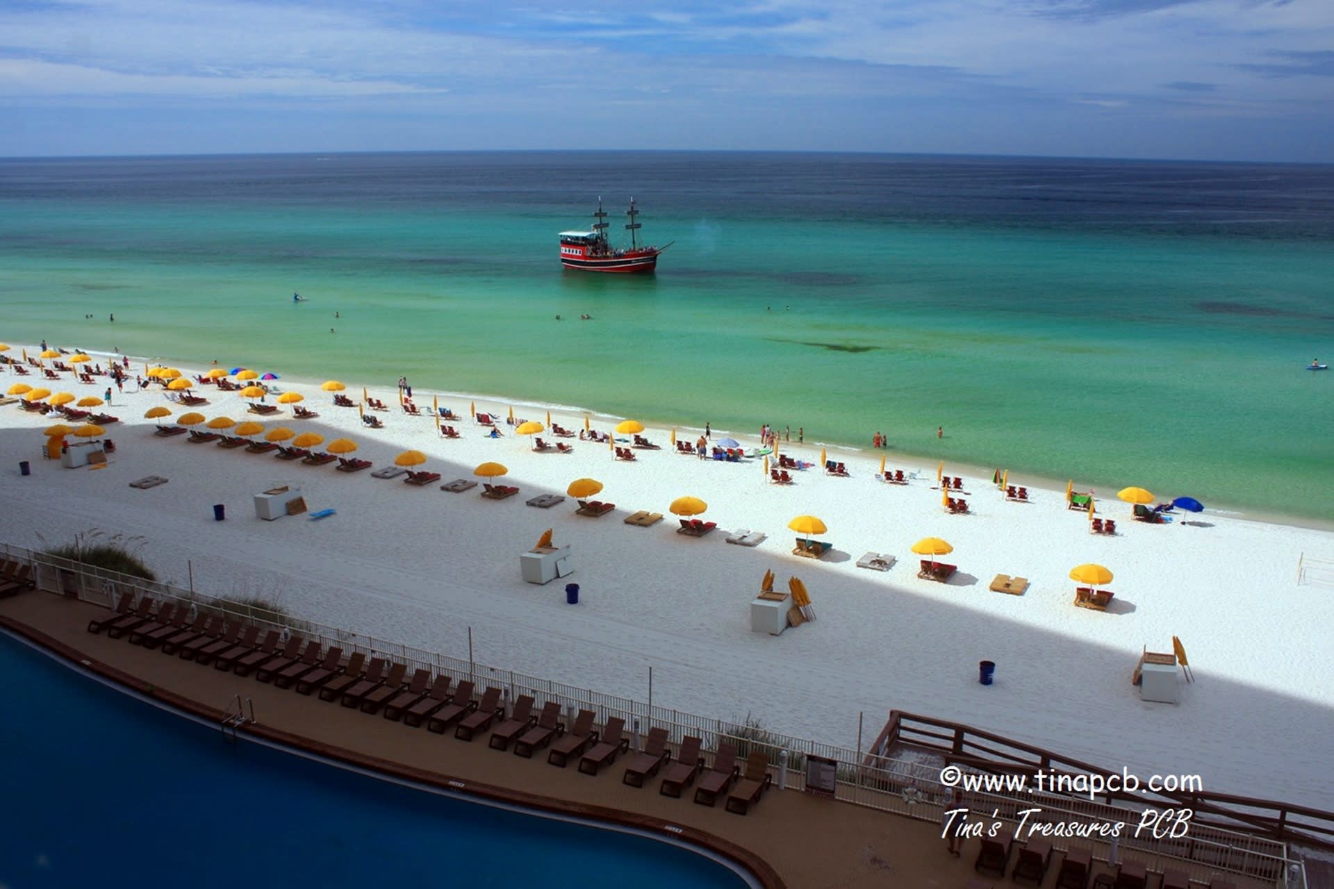 View from 802 sq ft wrap around balcony overlooking beach &amp; Gulf of Mexico