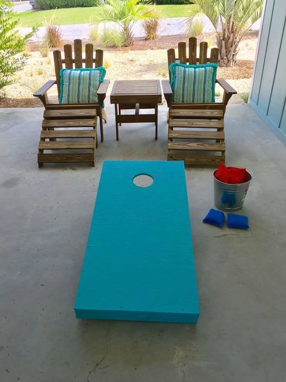 Shaded area under the deck...