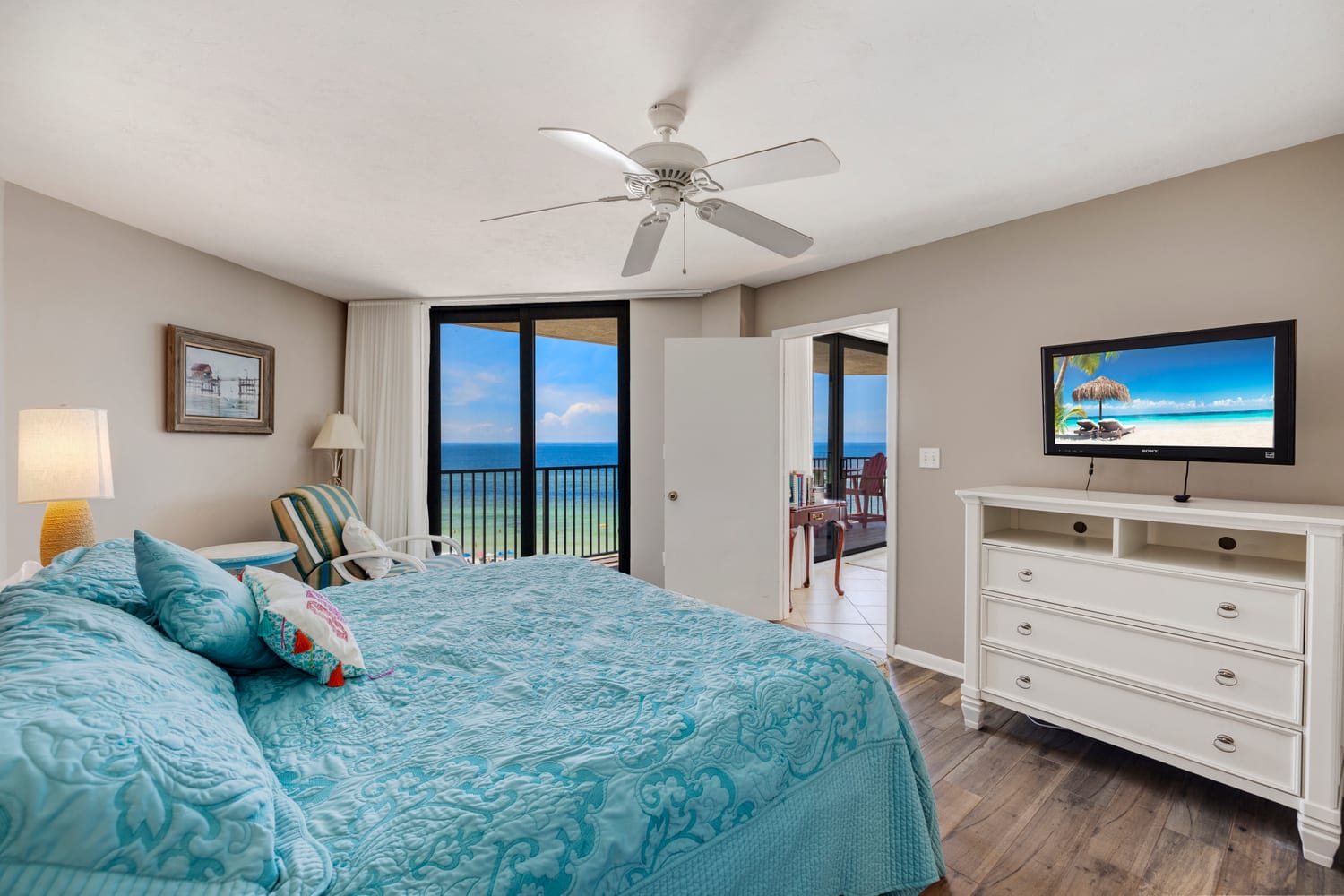 master bedroom, w/ tv