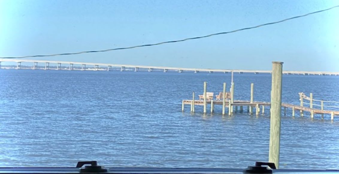 View  of bridge from master bedroom