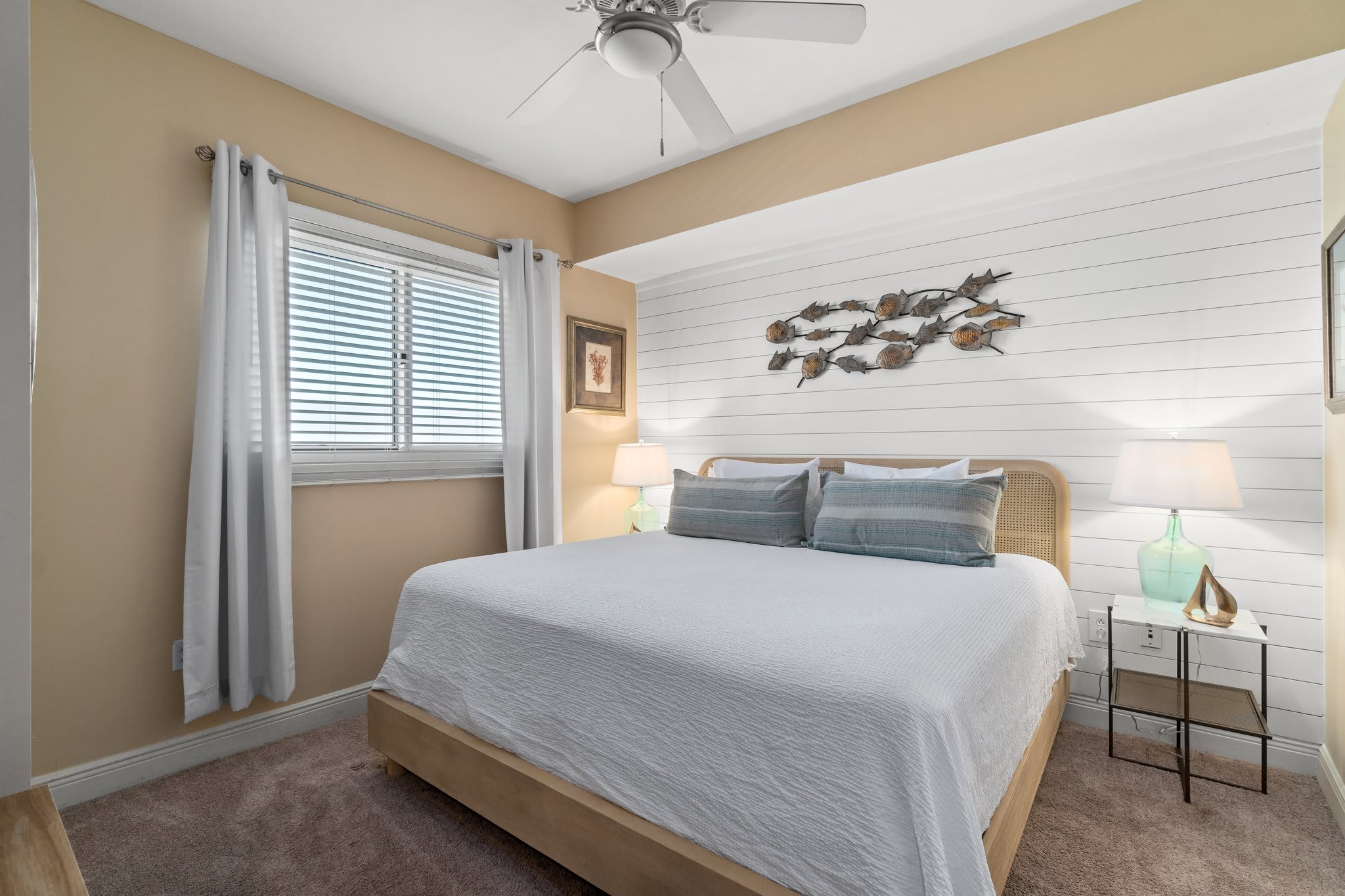 Spacious bedroom with ample lighting