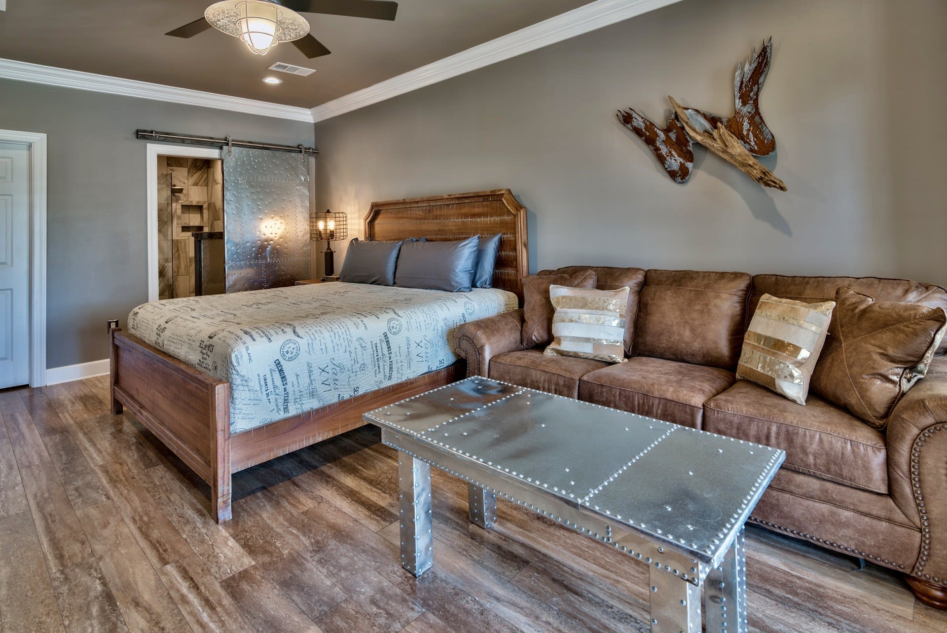 1st Master King Bedroom, bathroom, sofa sleeper and gulf and pool views