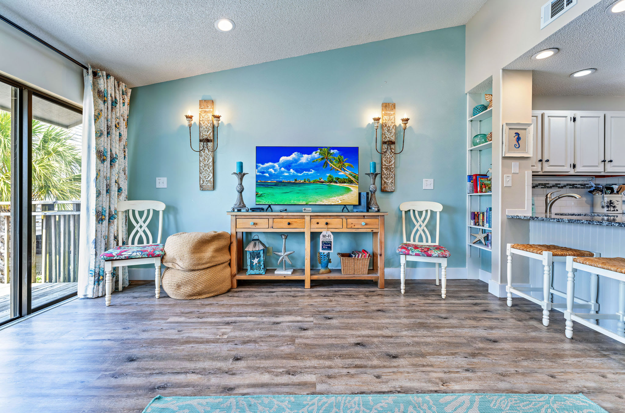 Living room with smart tv