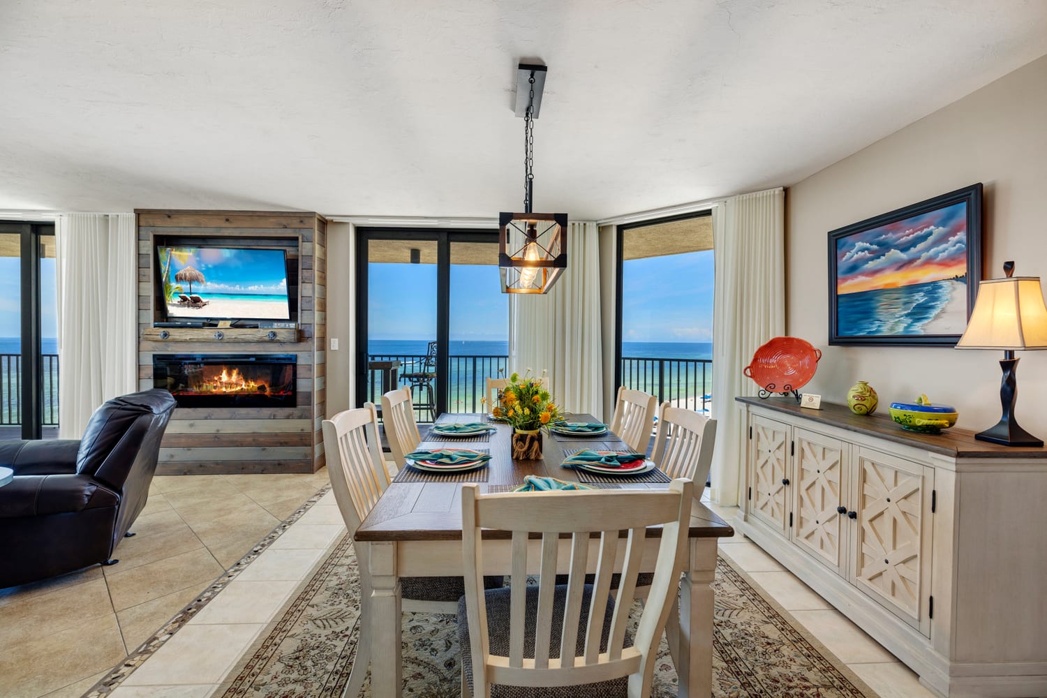Dining area with access to patio