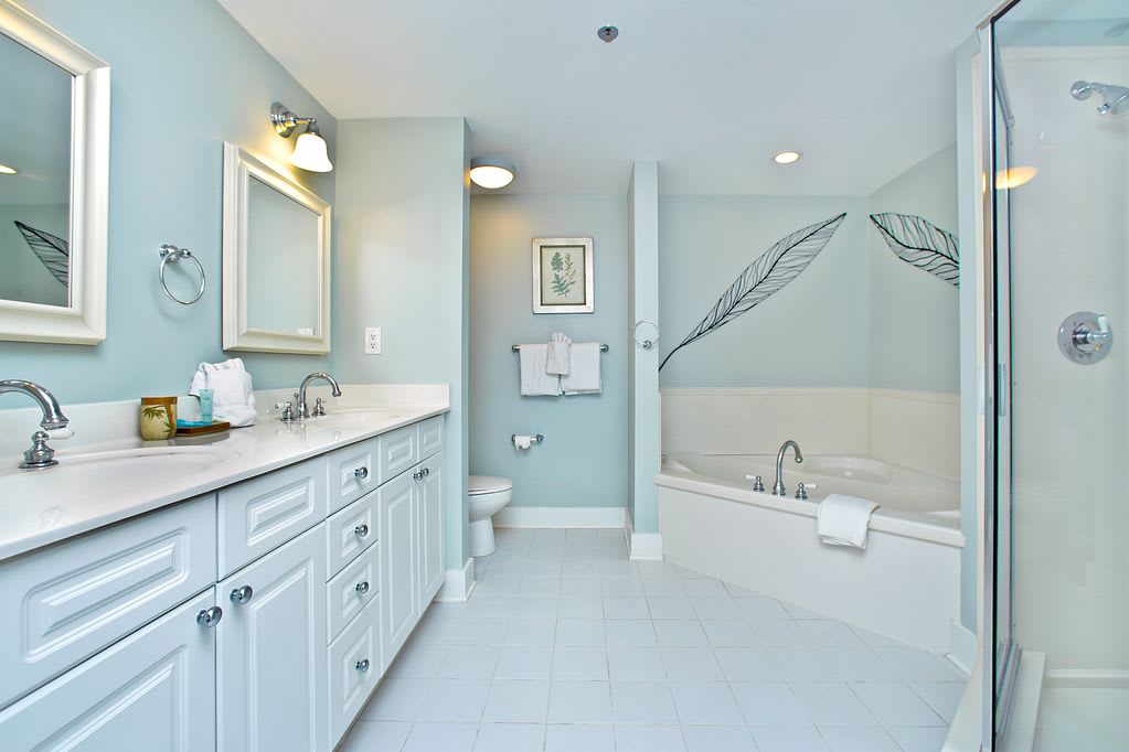 HUGE Master bath! The shower could fit like 8 people!