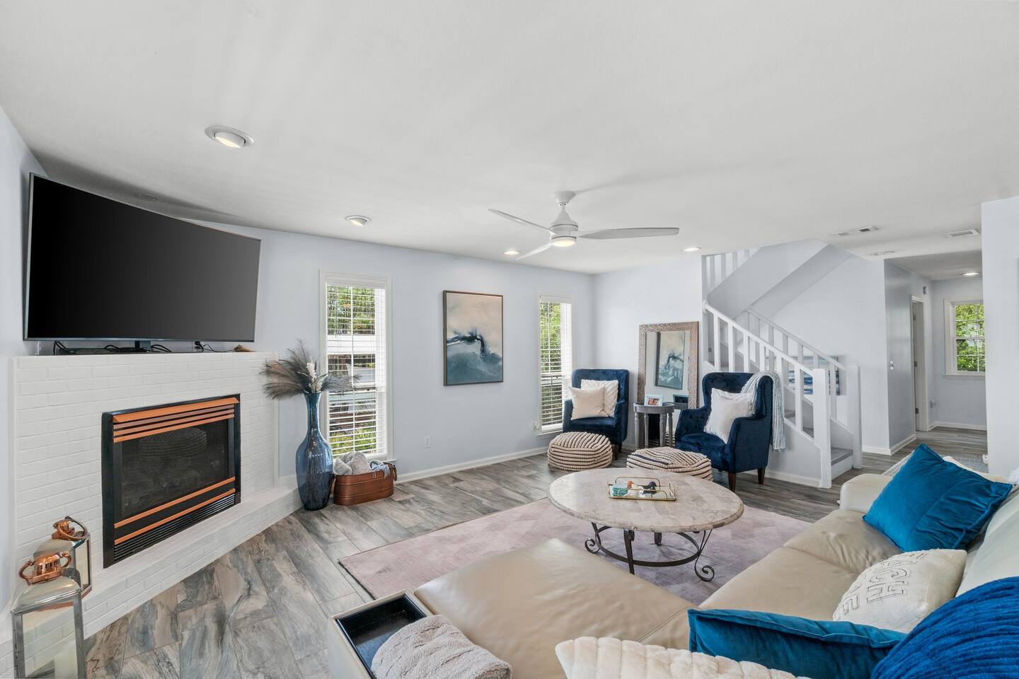 Comfy Couch with TV.