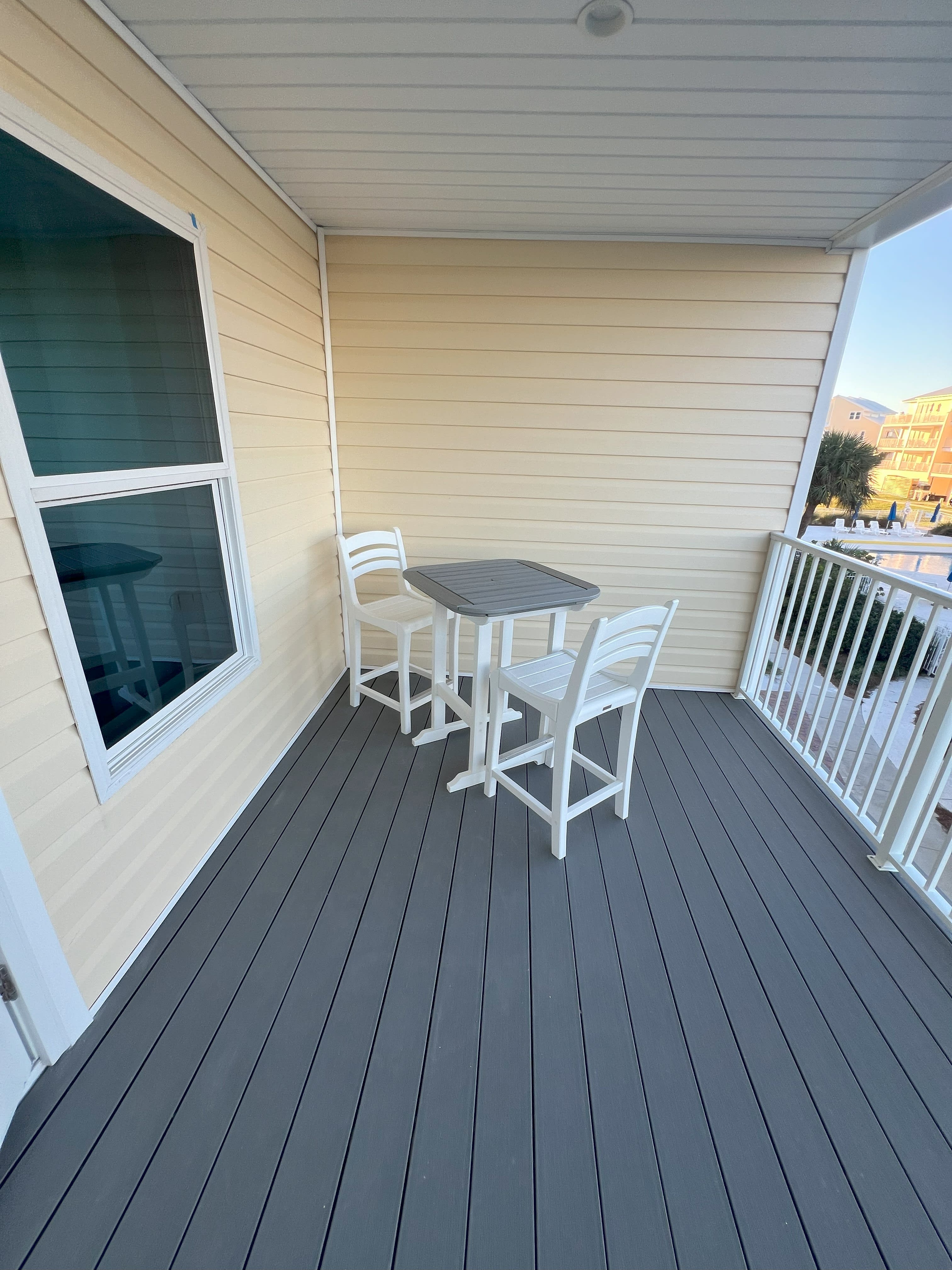 St. Somewhere balcony with bistro table