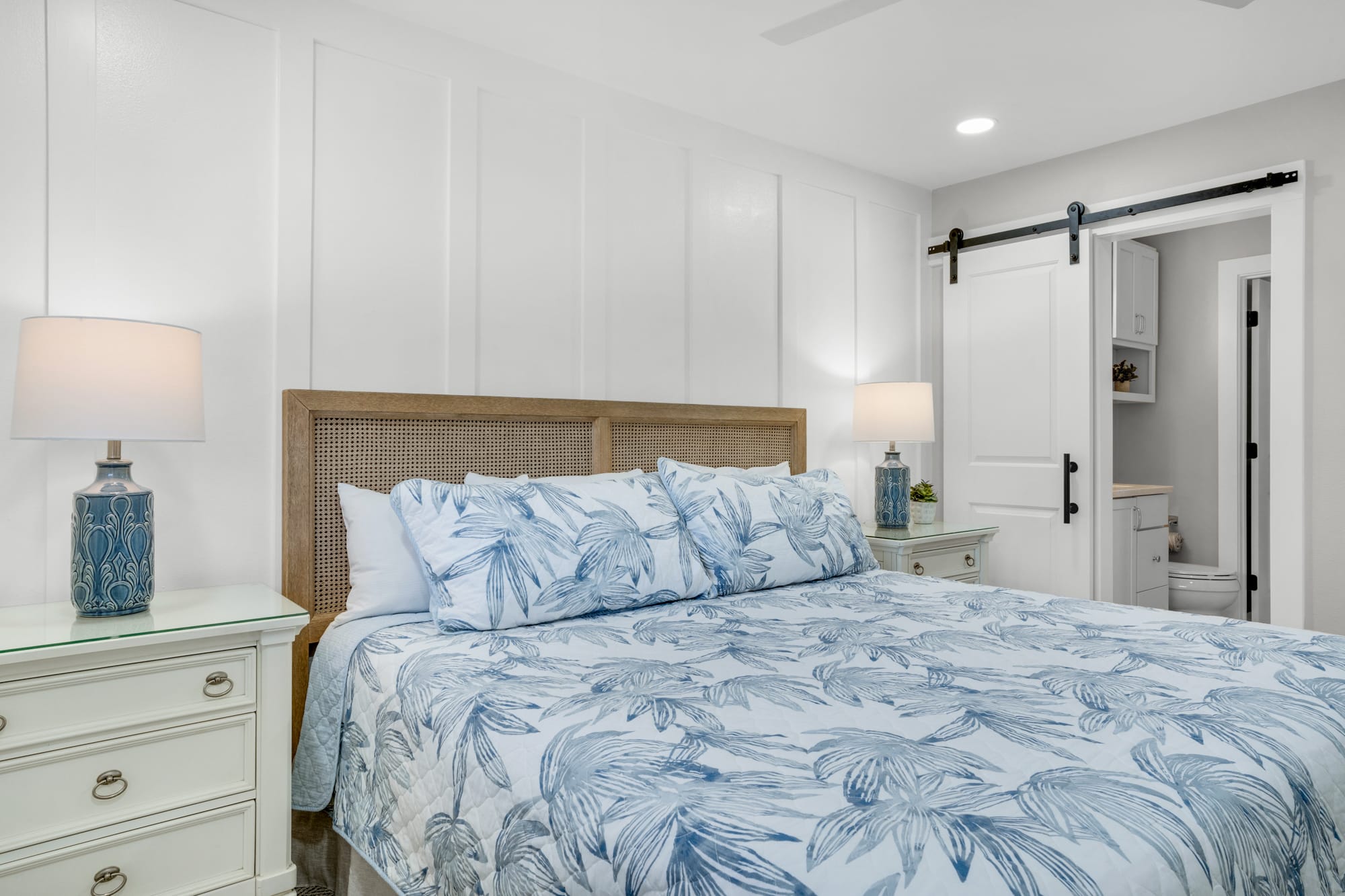 Master with joining private half bath