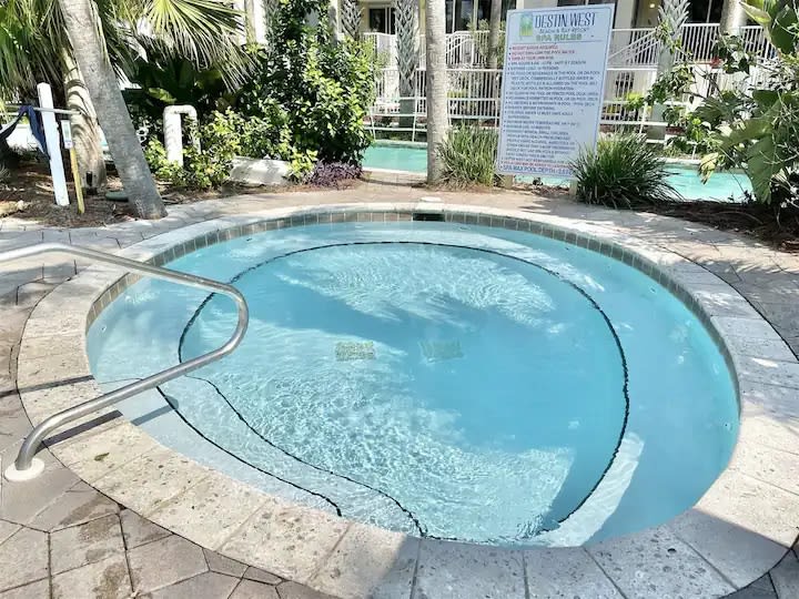 One of two heated spas in the lazy river area.